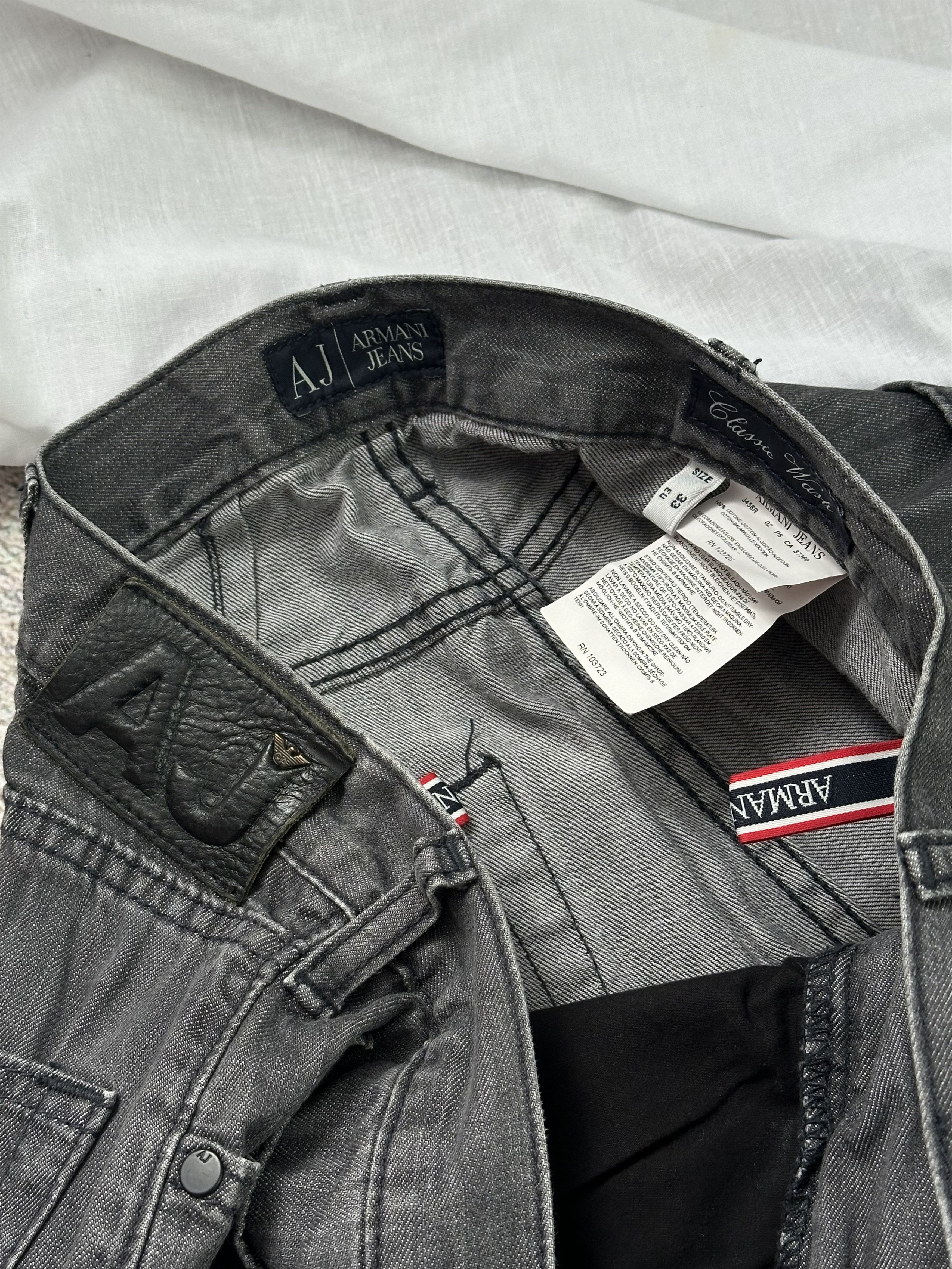 Armani jeans denim pants black gray