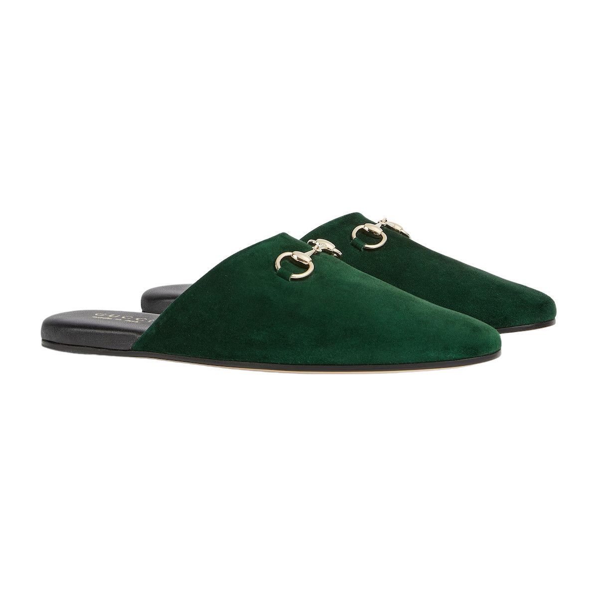 GUCCI $990 Women's Green Suede Horsebit Mules New (Women's s