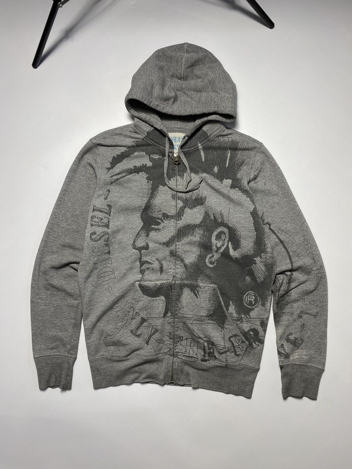 Diesel × Vintage Vintage Diesel graphic all over print zip hoodie zipper Size US L / EU 52-54 / 3 - 1 Thumbnail