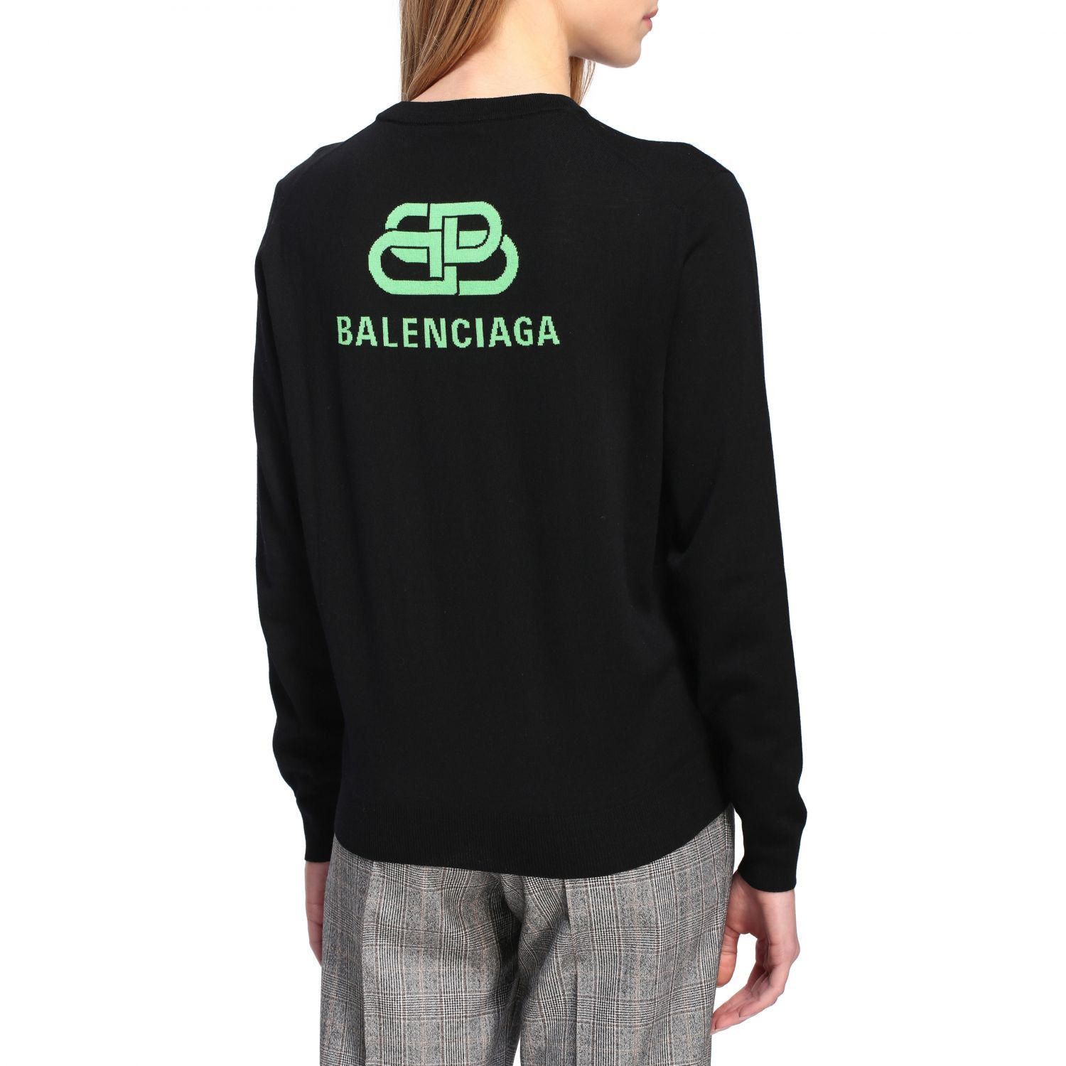 Balenciaga Balenciaga Back Logo Sweater Black Women's Size XS Size XS / US 0-2 / IT 36-38 - 1 Thumbnail