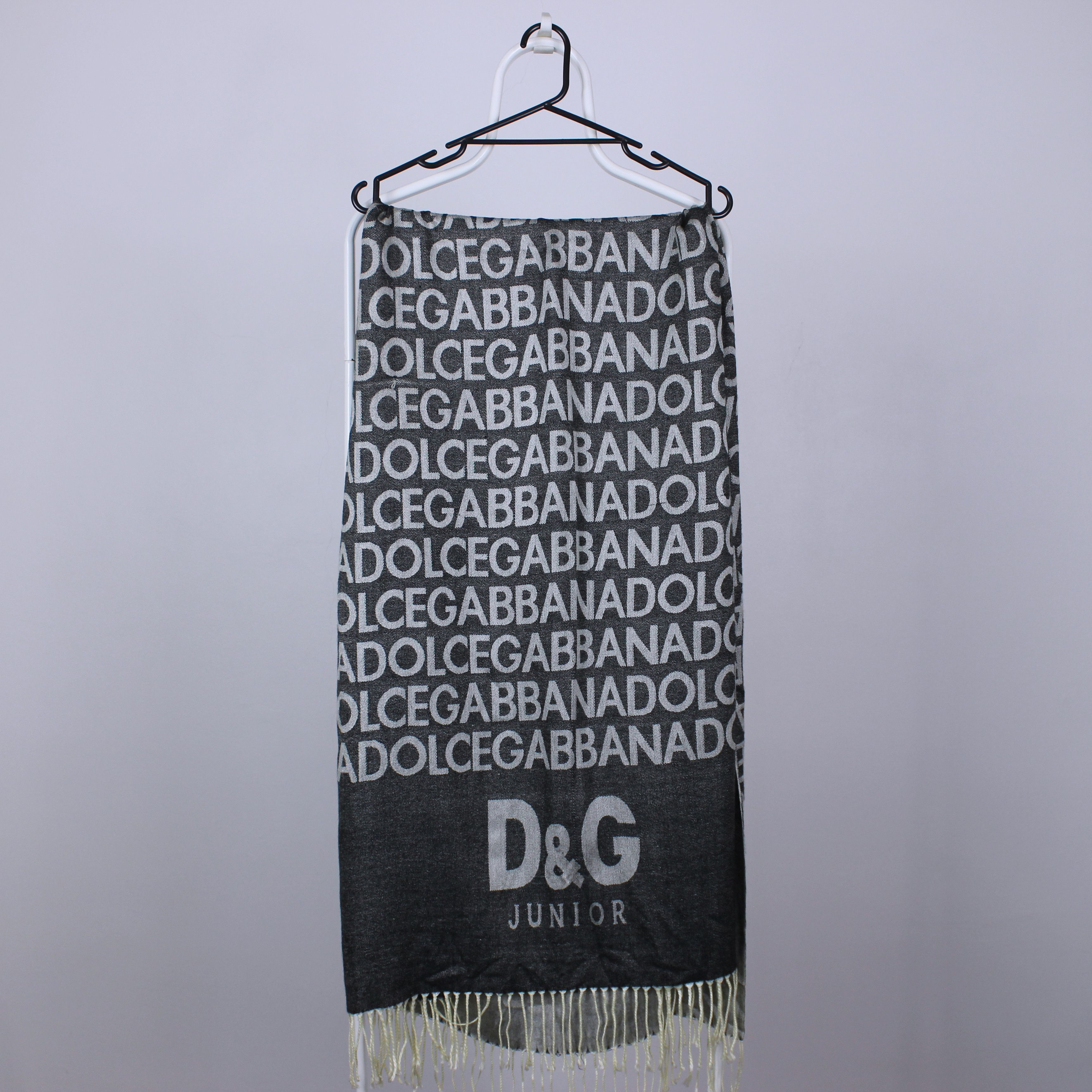 Dolce & Gabbana Dolce Gabbana junior scarf DG men cashmere wool Gray Size ONE SIZE - 2 Thumbnail