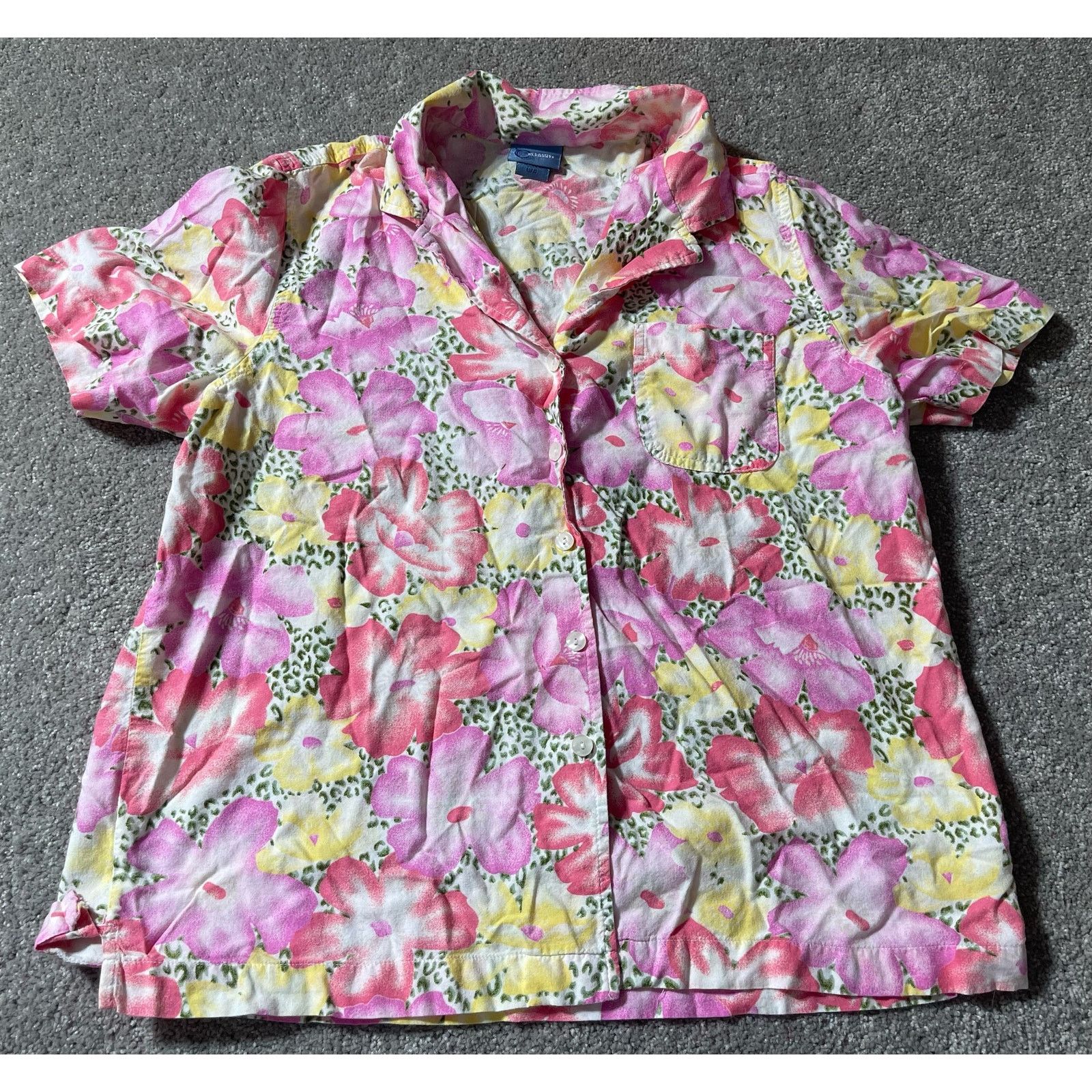 Other Classic Elements Hawaiian Shirt Grandmacore Womens L Pink Size L / US 10 / IT 46 - 1 Thumbnail