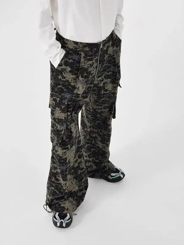 Japanese Brand VIBE Specially cut washed ripped camouflage overalls Size US 32 / EU 48 - 2 Thumbnail