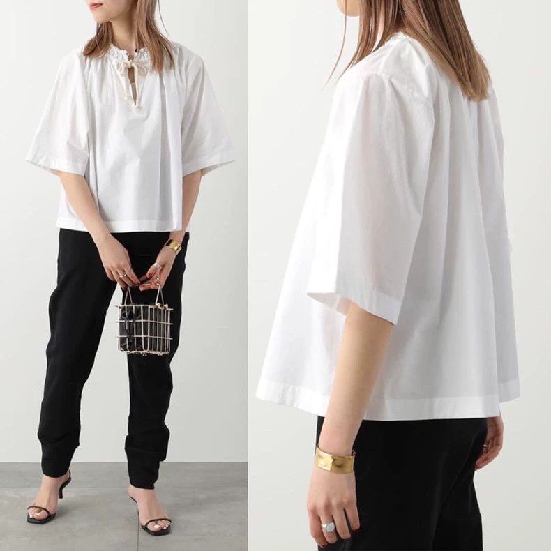 Jil Sander Jil Sander White pure cotton short-sleeved shirt Size 4XL / US 24-26 - 2 Thumbnail