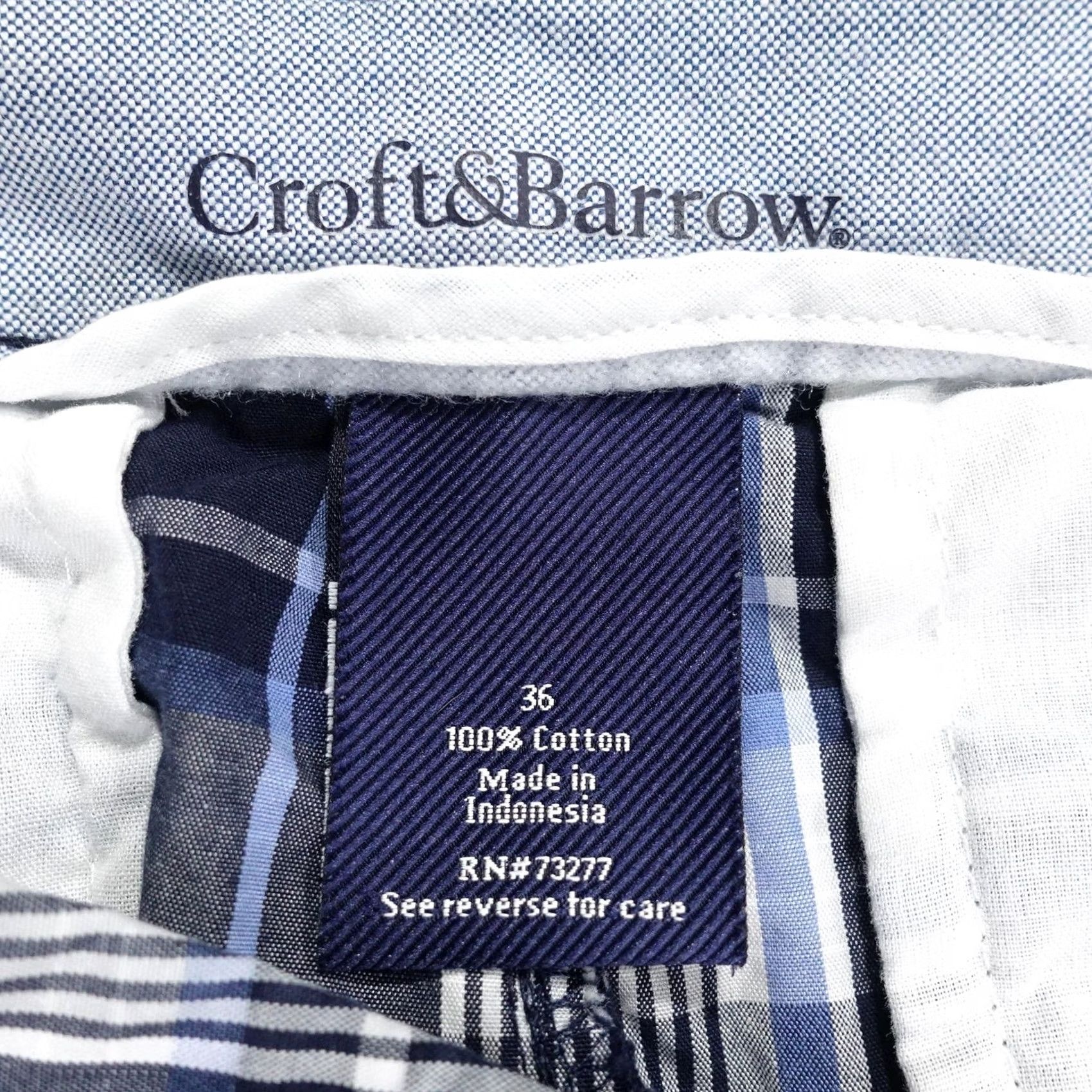 Croft & Barrow Croft & Barrow Bermuda Shorts Mens 36 Blue Plaid Cotton 9 Inseam Pockets Front Flat Front Zip Button Casual Summer Mens Size US 36 / EU 52 - 5 Thumbnail
