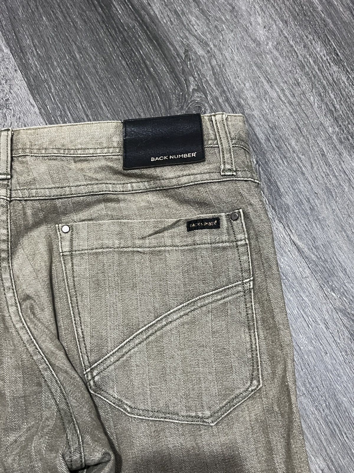 Le Grande Bleu (L.G.B.) LGB Inspired Back Number Faded Knee Trash Stripe Denim Size US 30 / EU 46 - 13 Thumbnail