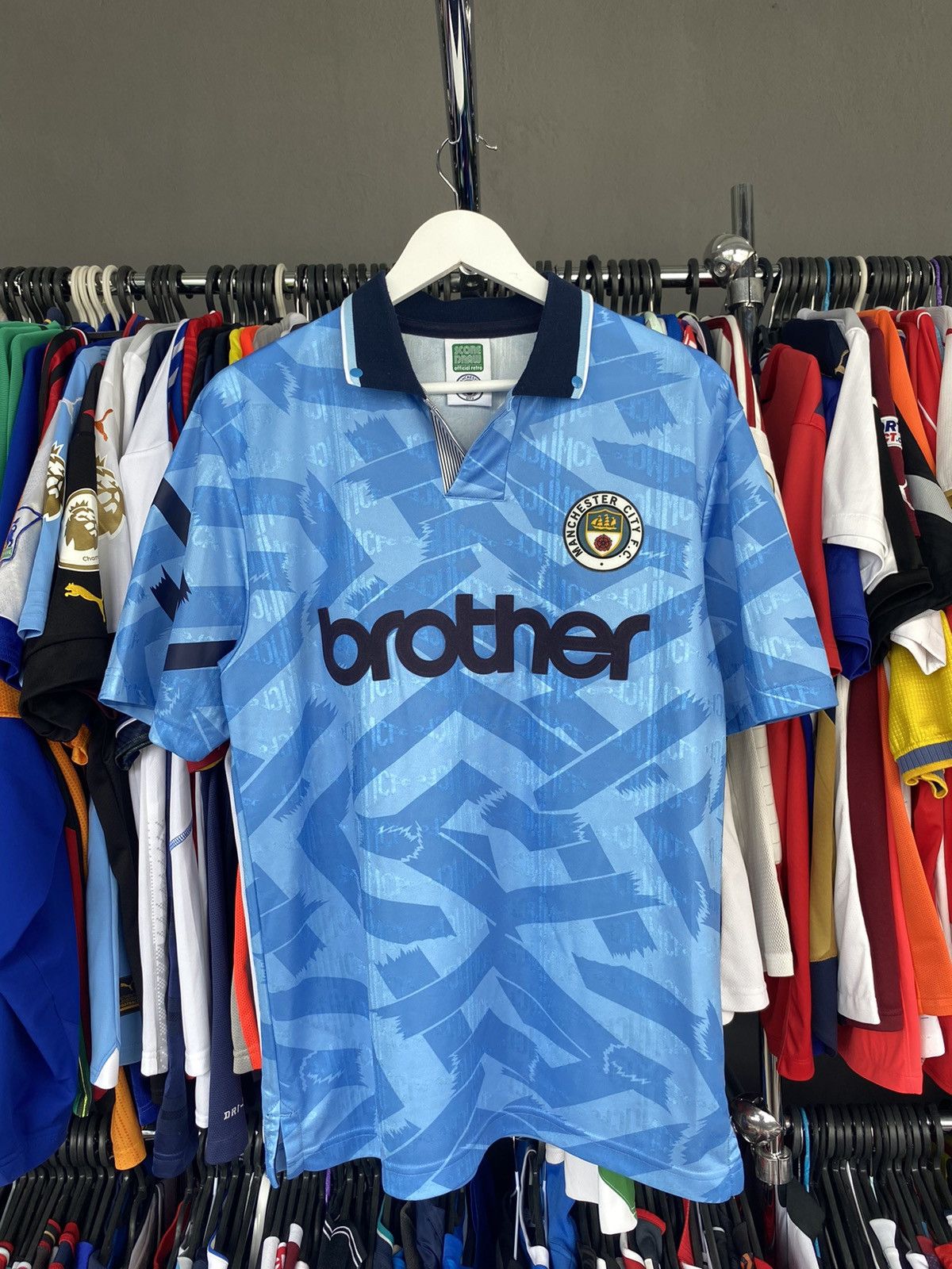Other 1992/93 SCORE DRAW MANCHESTER CITY SOCCER JERSEY FOOTBALL Size US M / EU 48-50 / 2 - 1 Thumbnail