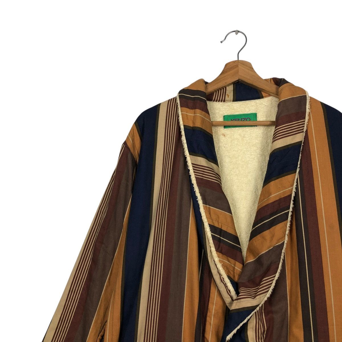 Japanese Brand 🔥VINTAGE LONG BATH ROBE JACKET KENZO STRIPED DESIGN BLANKET Size US M / EU 48-50 / 2 - 10 Thumbnail