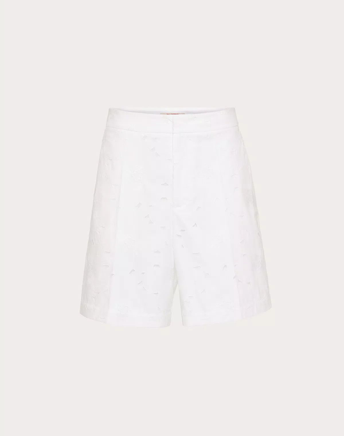 Valentino oc11z0725 San Gallo Cotton Bermuda Shorts in White Size US 34 / EU 50 - 1 Thumbnail