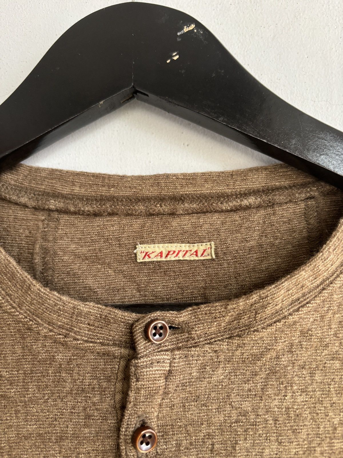Kapital Kapital Japanese Knit Henley Shirt Brown Size US M / EU 48-50 / 2 - 3 Thumbnail