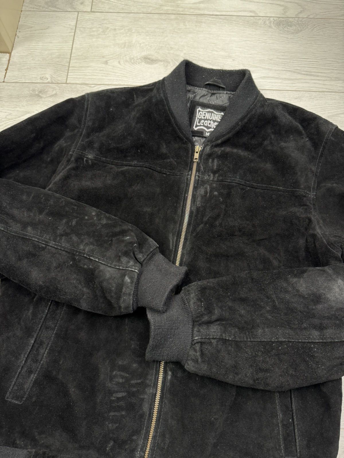 Vintage Vintage 90s Streetwear Quilted Suede Leather Bomber Jacket Size US M / EU 48-50 / 2 - 4 Thumbnail
