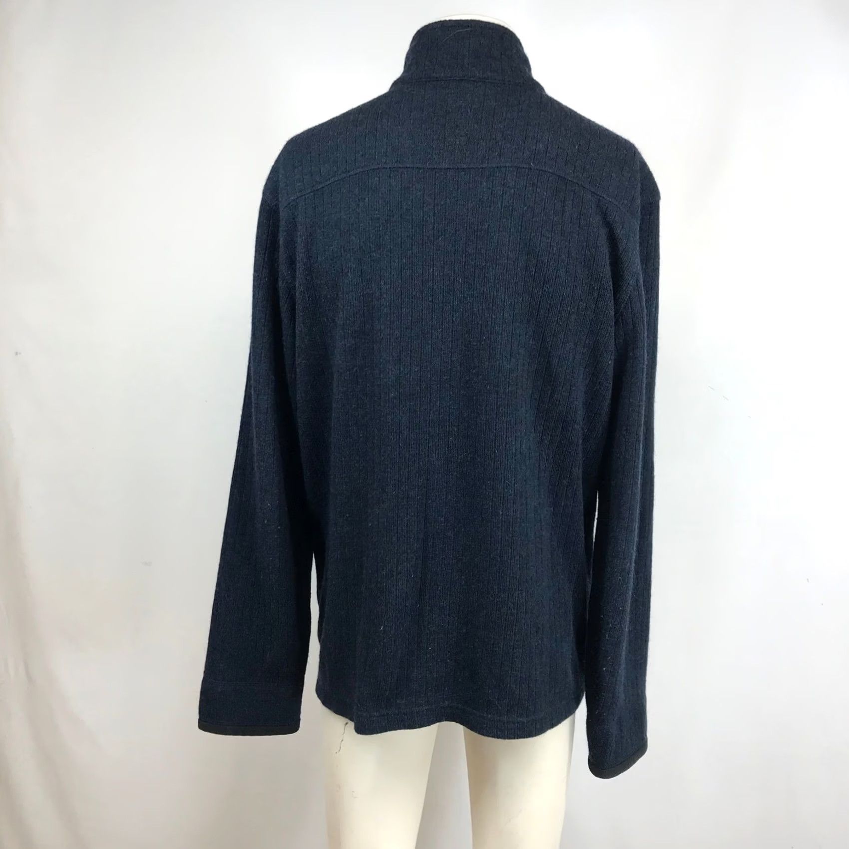 Prana Prana Full Zip Sweater Jacket Mens L Navy Blue Ribbed Knit Fleece Lined Pockets Mock Neck Size US L / EU 52-54 / 3 - 5 Thumbnail