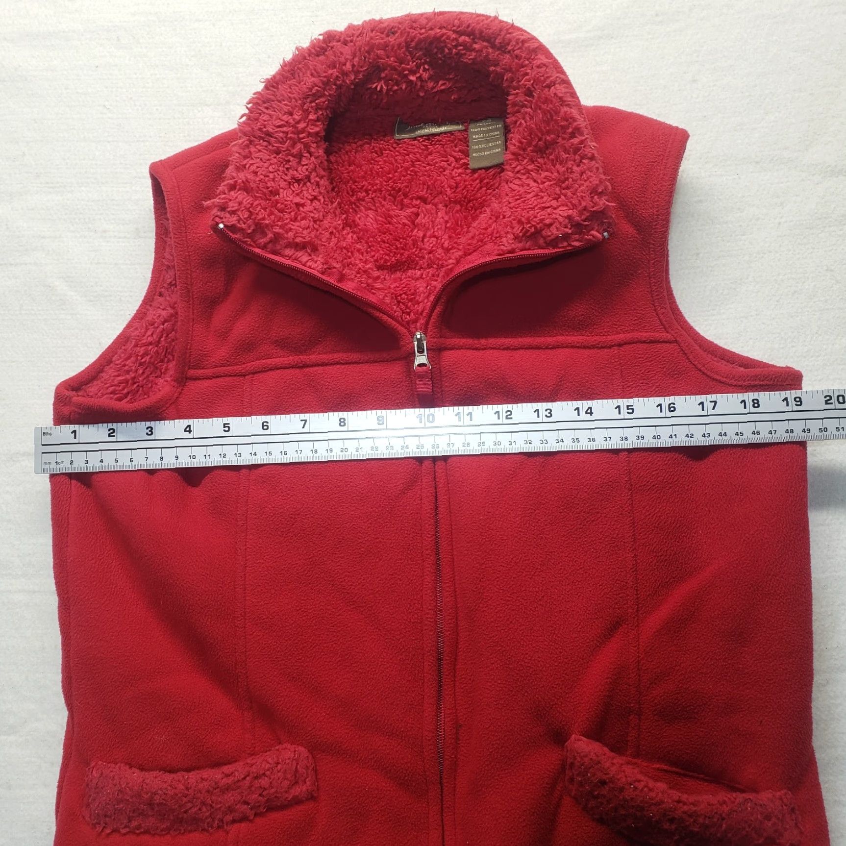 Vintage Jane Ashley Vest Womens PM Red Lightweight Fleece Zipper Petite Medium Sweater Size M / US 6-8 / IT 42-44 - 5 Thumbnail