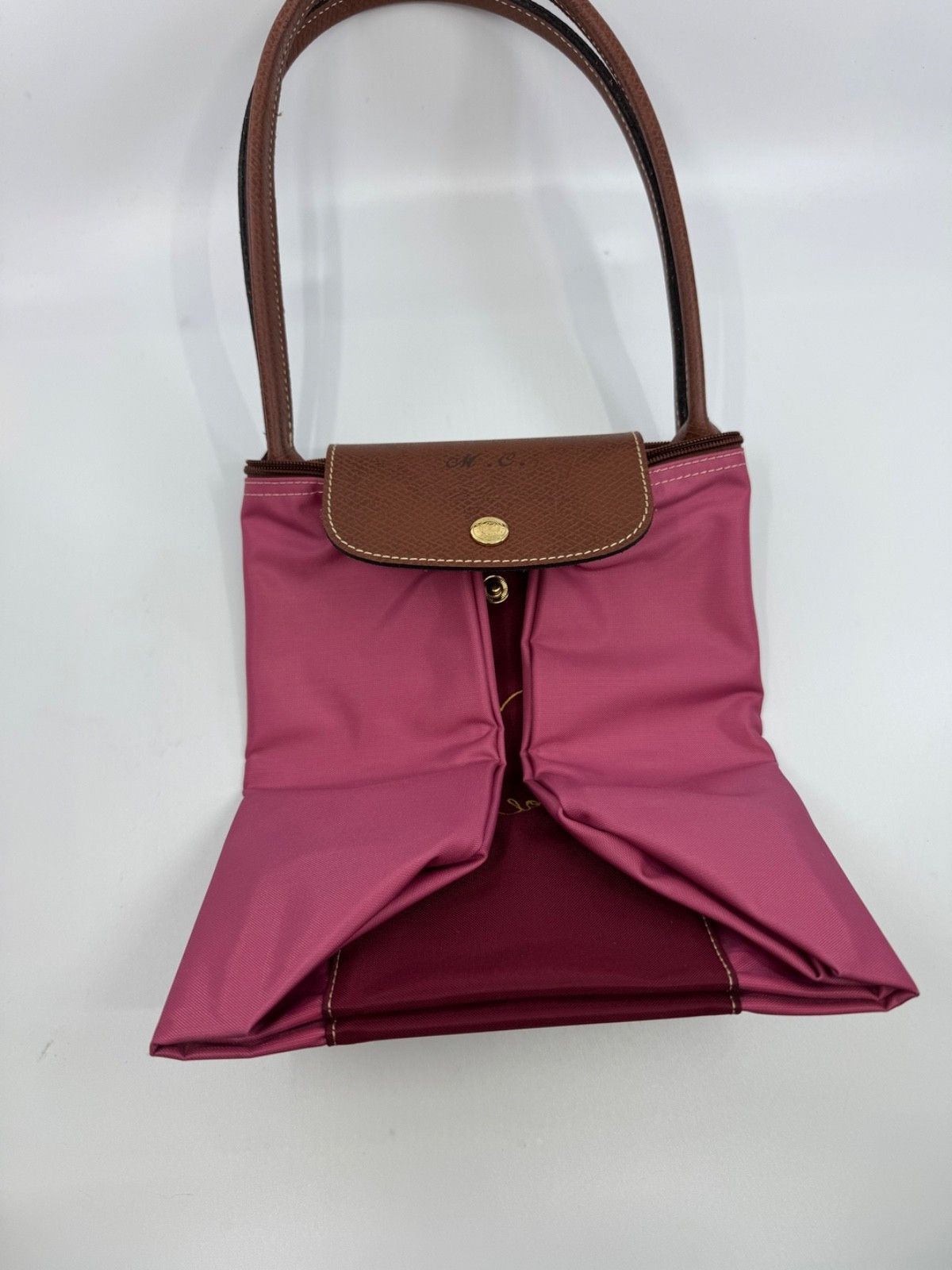 Longchamp NWOT Longchamp Le Pliage Pink Small Canvas Nylon Leather Size ONE SIZE - 8 Thumbnail