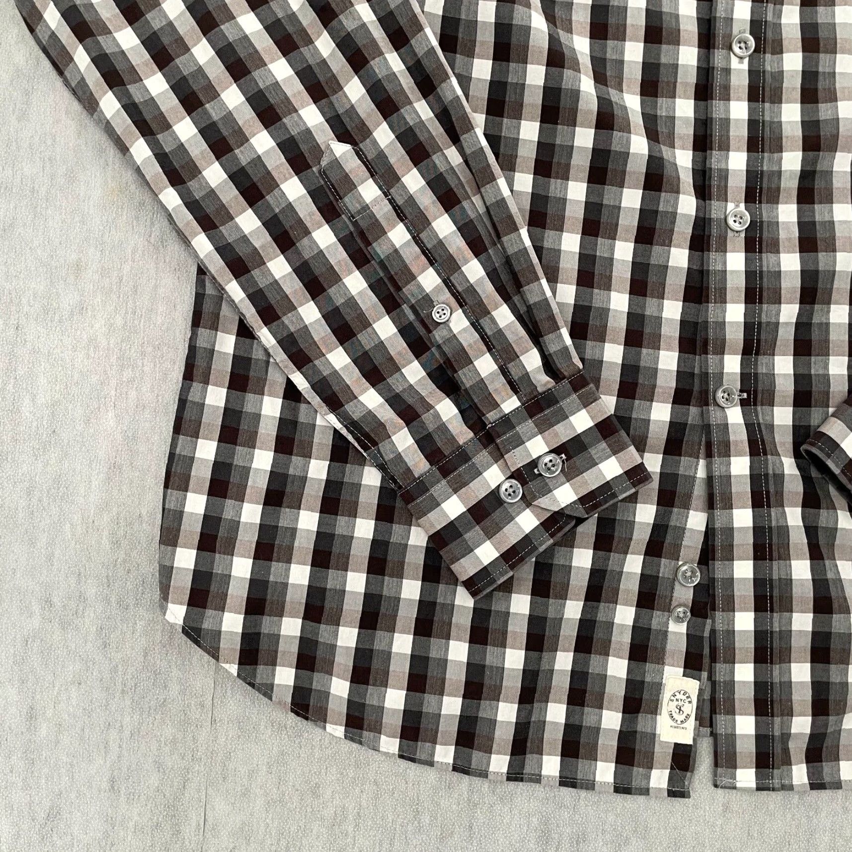 Todd Snyder VINTAGE Todd Snyder Check Shirt Long Sleeve Button Up Mens Adult Size 16 Black Casual Size US L / EU 52-54 / 3 - 4 Thumbnail
