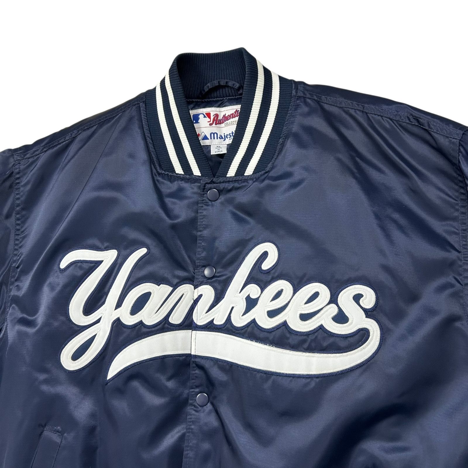 MLB VTG 90s NEW YORK YANKEES MAJESTIC AUTHENTIC SATIN JACKET Size US XL / EU 56 / 4 - 2 Thumbnail