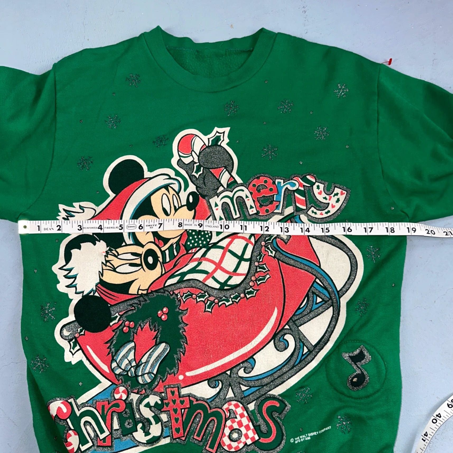 Disney VINTAGE Disney Sweatshirt Crewneck Men Green Mickey Minnie Pluto 90s Cartoon Christmas Christmas Pullover ID Size US S / EU 44-46 / 1 - 6 Thumbnail
