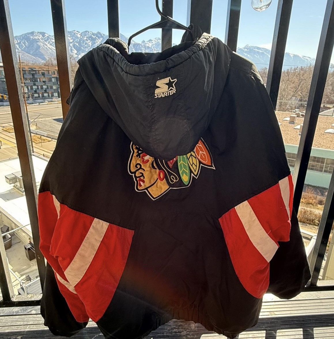 Starter Vintage 90s Blackhawks 1/4 Zip Center Ice Starter Jacket Size US XL / EU 56 / 4 - 5 Thumbnail