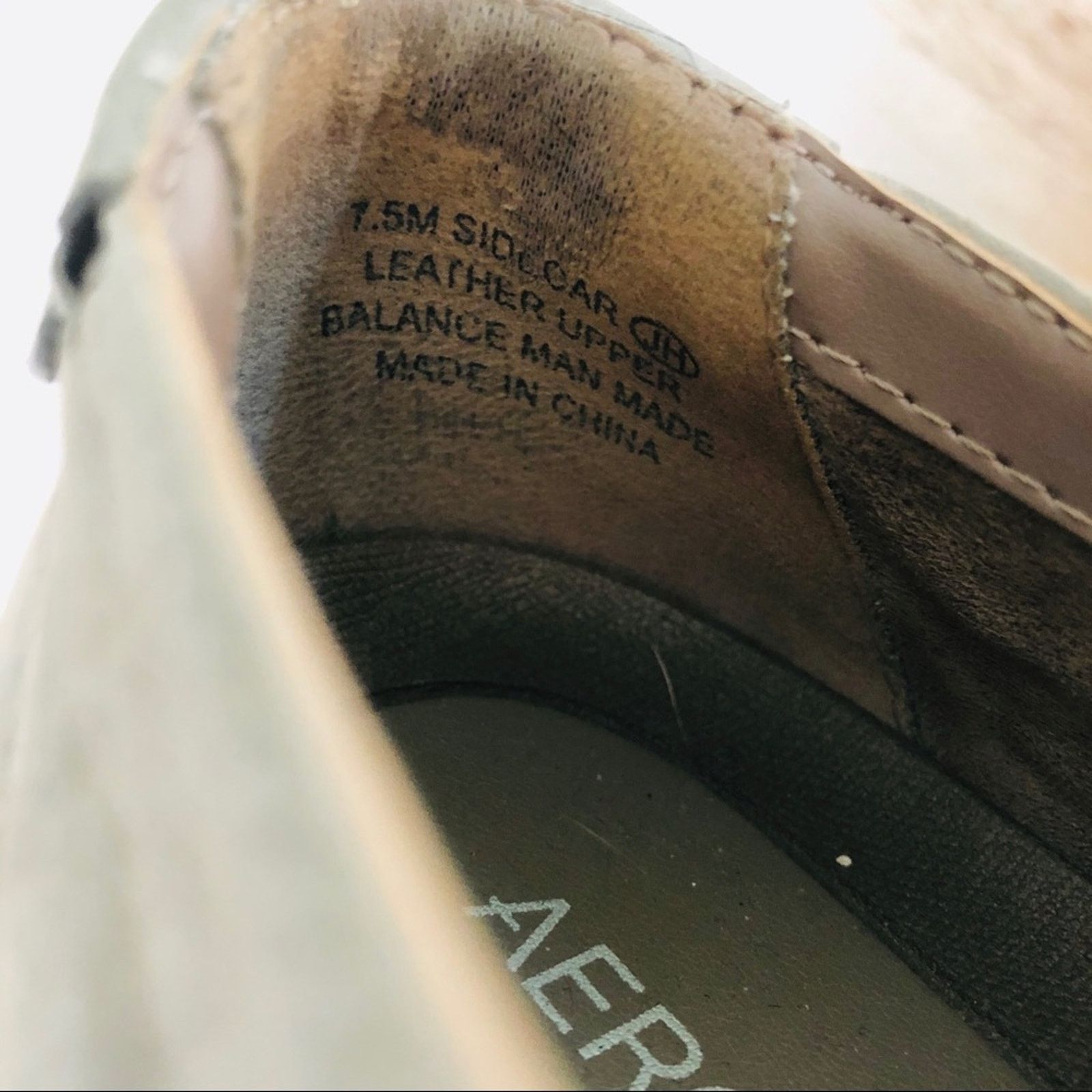 AEROSOLES Grey Leather SideCar Sneakers Oxfords Flats Shoes