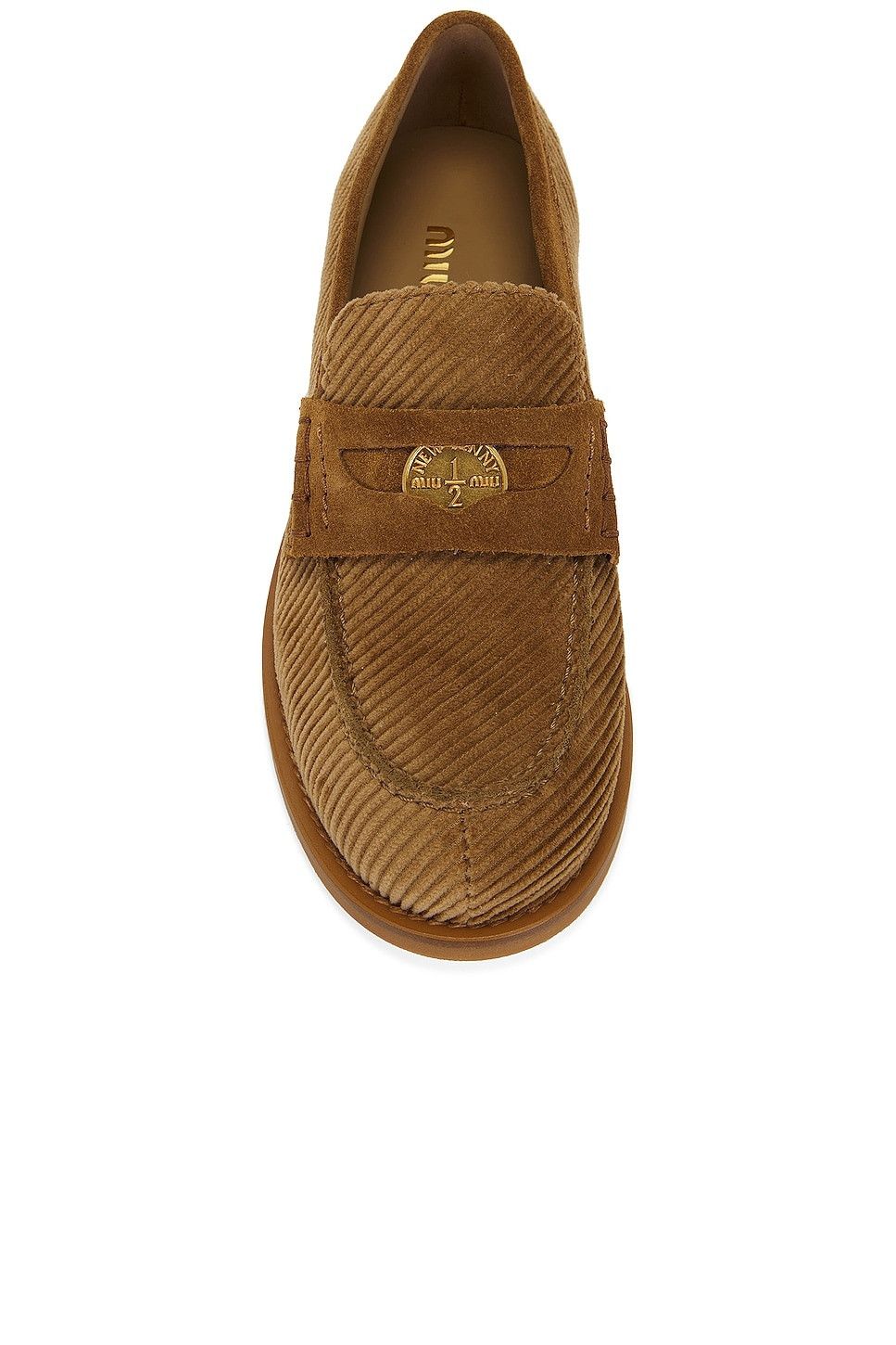 Miu Miu Corduroy Leather Penny Loafer Shoes Size US 9.5 / IT 39.5 - 1 Thumbnail