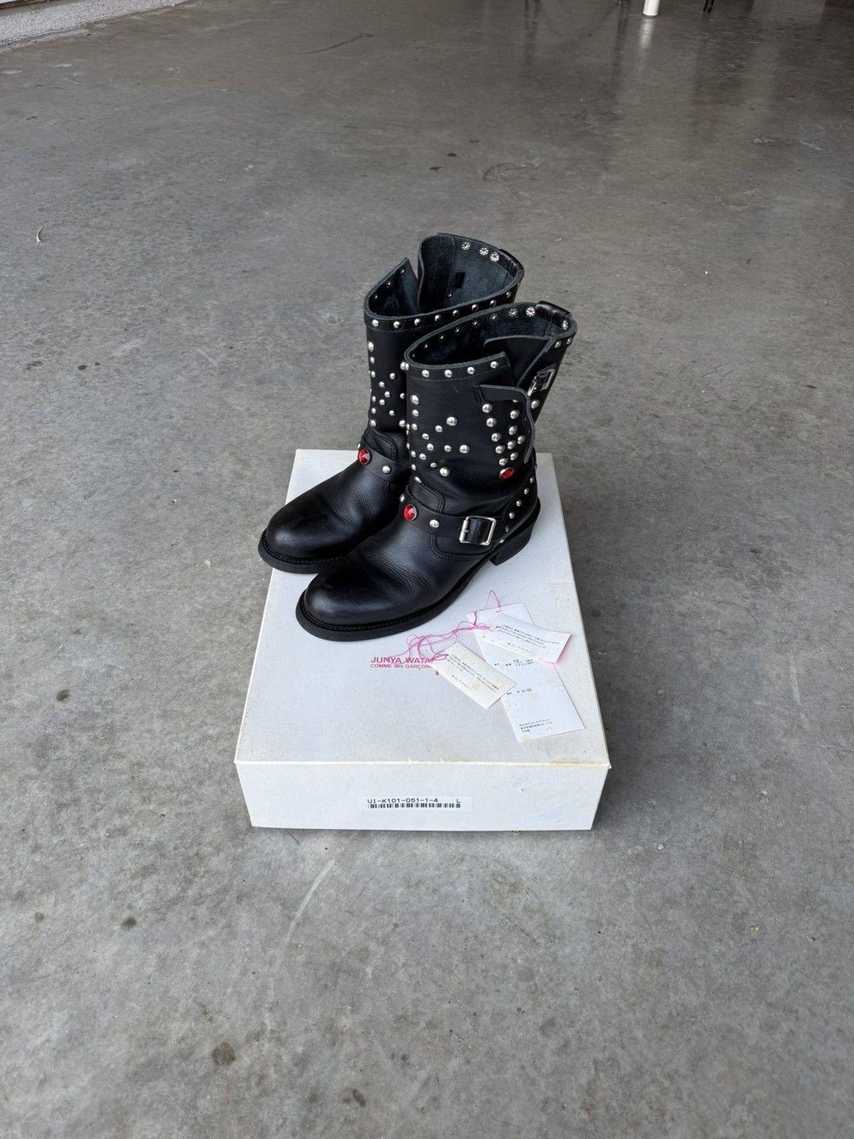Junya Watanabe AW2002 Studded Engineer Boots | Grailed