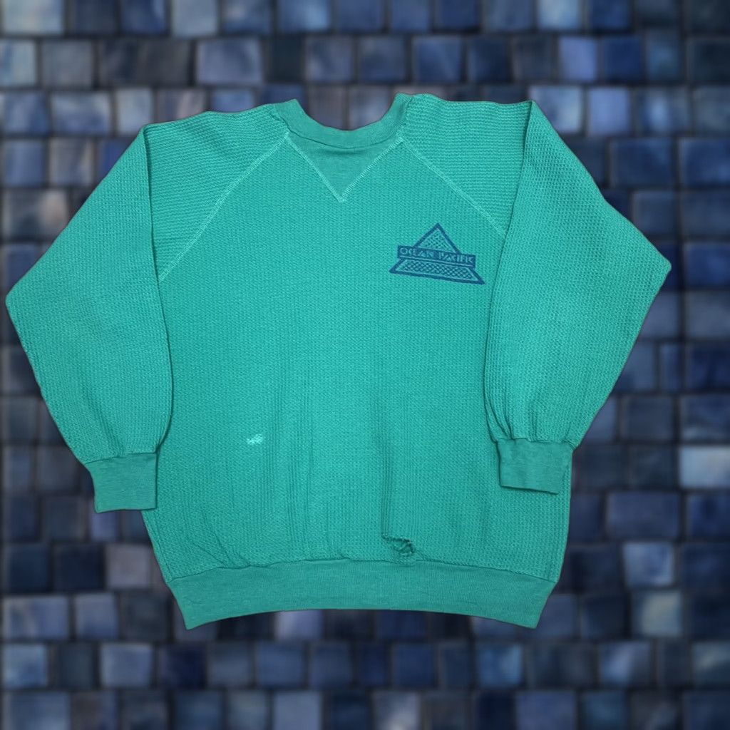Altea VINTAGE Ocean Pacific Sweatshirt Crewneck Raglan S/M Teal Blue Flock Ocean Pacific Men's Sweatshirt 70s Ocean Pacific Pullover Size US S / EU 44-46 / 1 - 1 Thumbnail