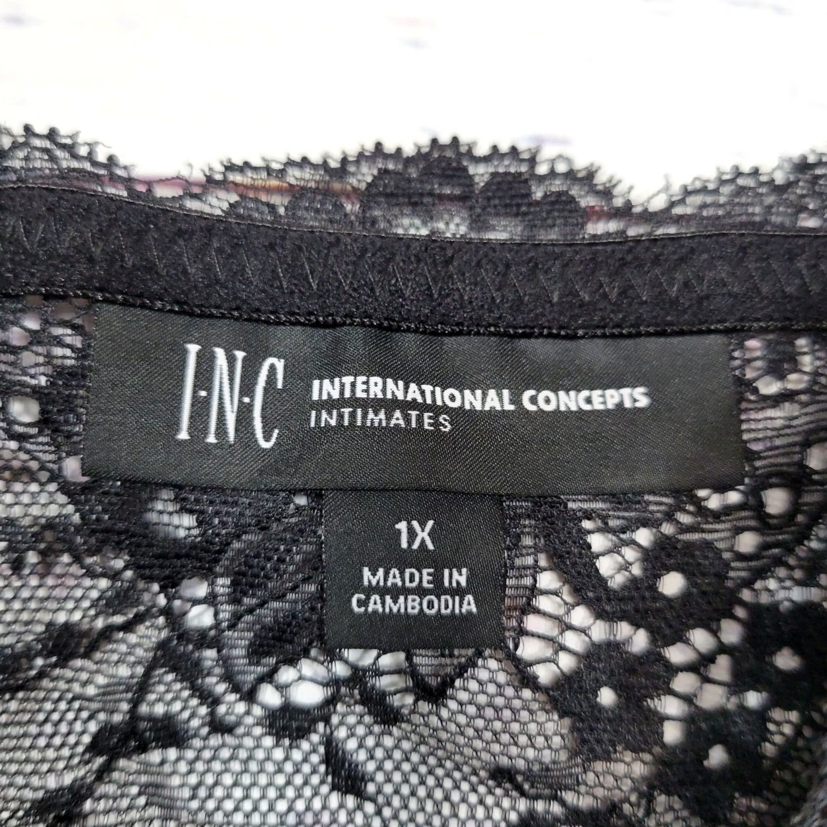 Vintage INC International Concepts Plus Black Lace Sexy Nightgown Stretchy Rayon 1X Size ONE SIZE - 6 Thumbnail