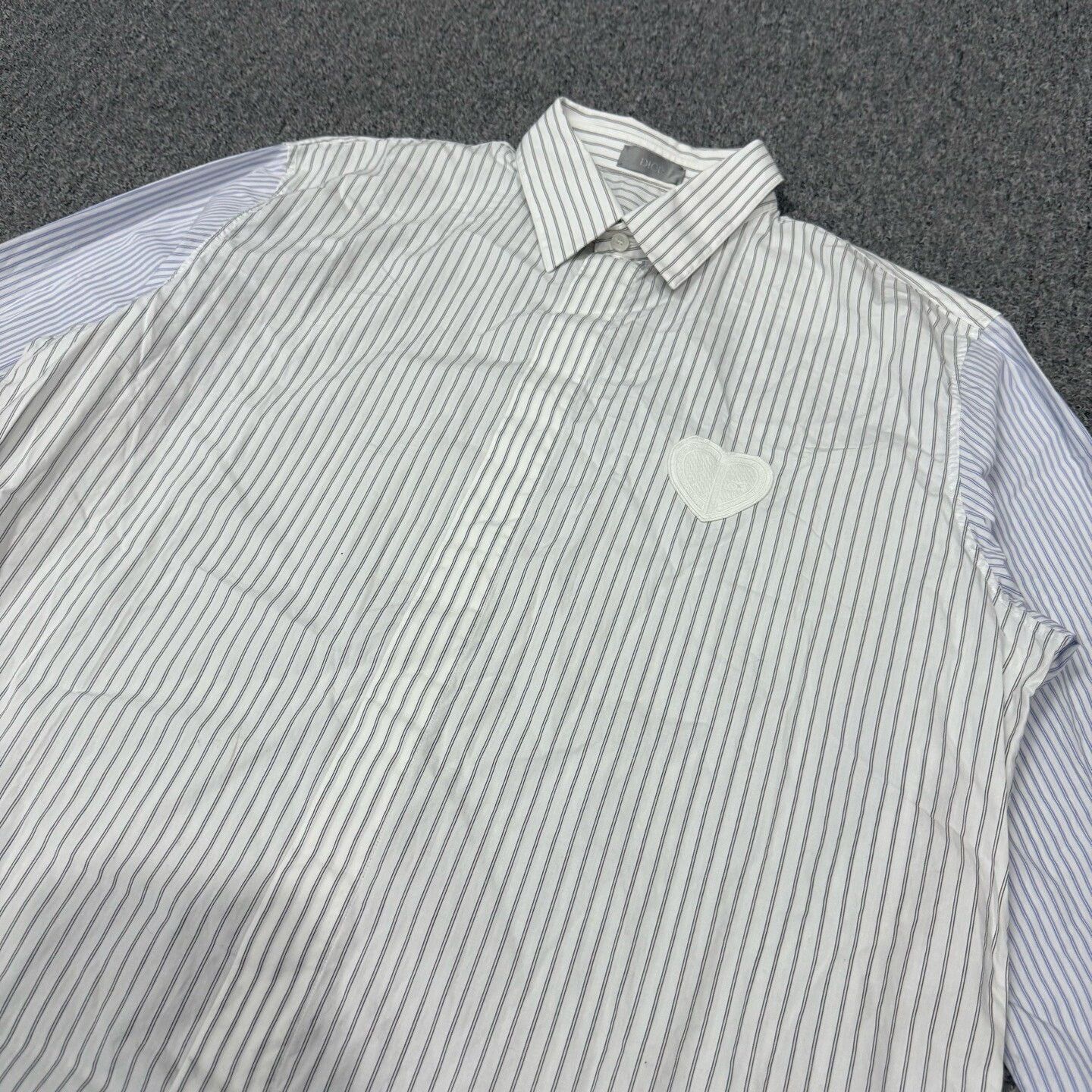 Dior Dior Heart Embroidery Striped Shirt Size US XS / EU 42 / 0 - 3 Thumbnail