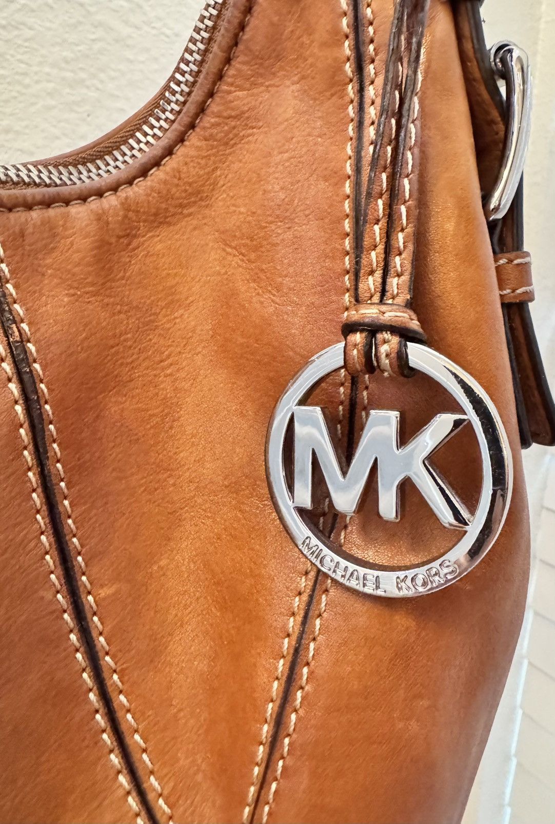 Michael Kors × Vintage Vintage Michael Kors Brown Leather Hobo Handbag Size ONE SIZE - 4 Thumbnail