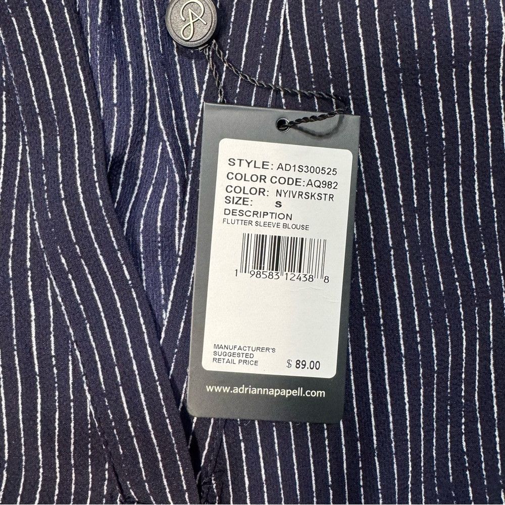 Adrianna Papell NWT New $89 Adrianna Papell Flutter Sleeve V-Neck Striped B Size S / US 4 / IT 40 - 8 Thumbnail