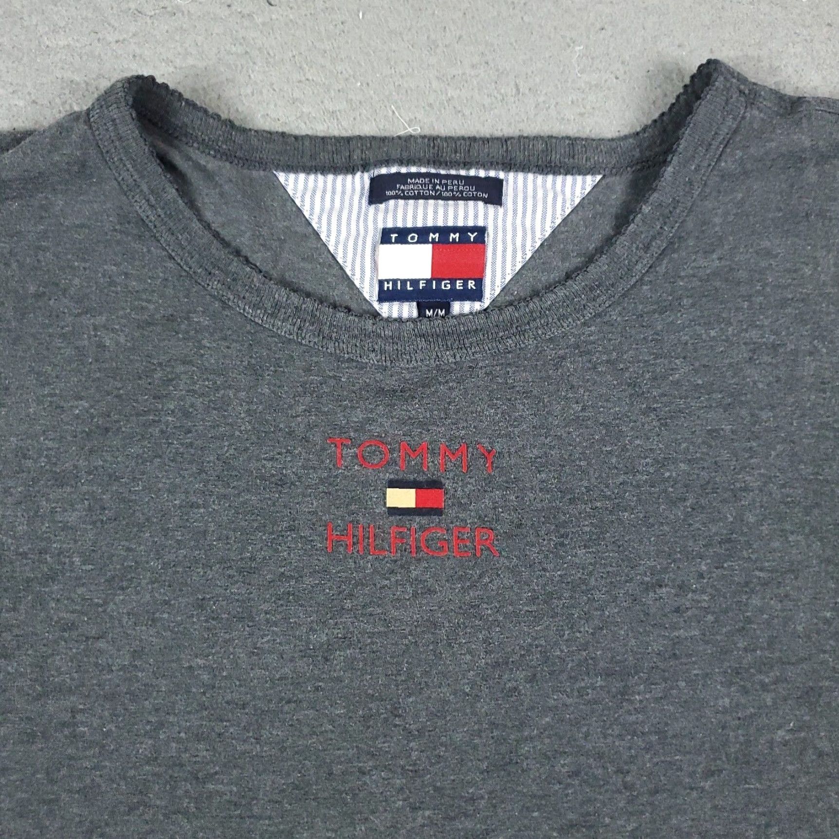 Tommy Hilfiger VINTAGE Tommy Hilfiger Shirt Dress Women Size Medium Gray Casual Modern Logo Cotton Short Sleeve Ladies Size M / US 6-8 / IT 42-44 - 2 Thumbnail