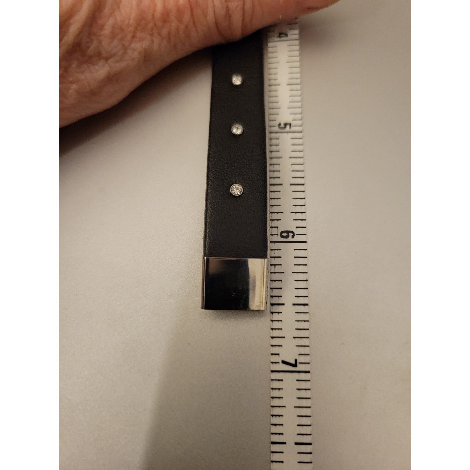 Other Leather Bracelet with Cubic Zirconia stones 6.5 " Size ONE SIZE - 4 Thumbnail