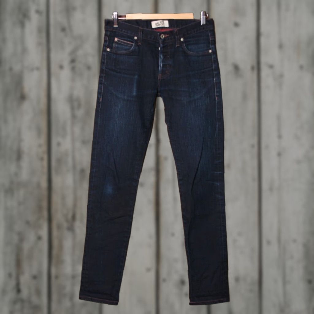 Vintage NAKED & FAMOUS Denim Skinny Guy Red Weft Stretch Selvedge Jeans ≈ Sz. 30x33 | 5-Pocket | Slim Fit | Blue Denim Jeans Men Regular Rise 8-10in 30x33 Size US 30 / EU 46 - 1 Thumbnail