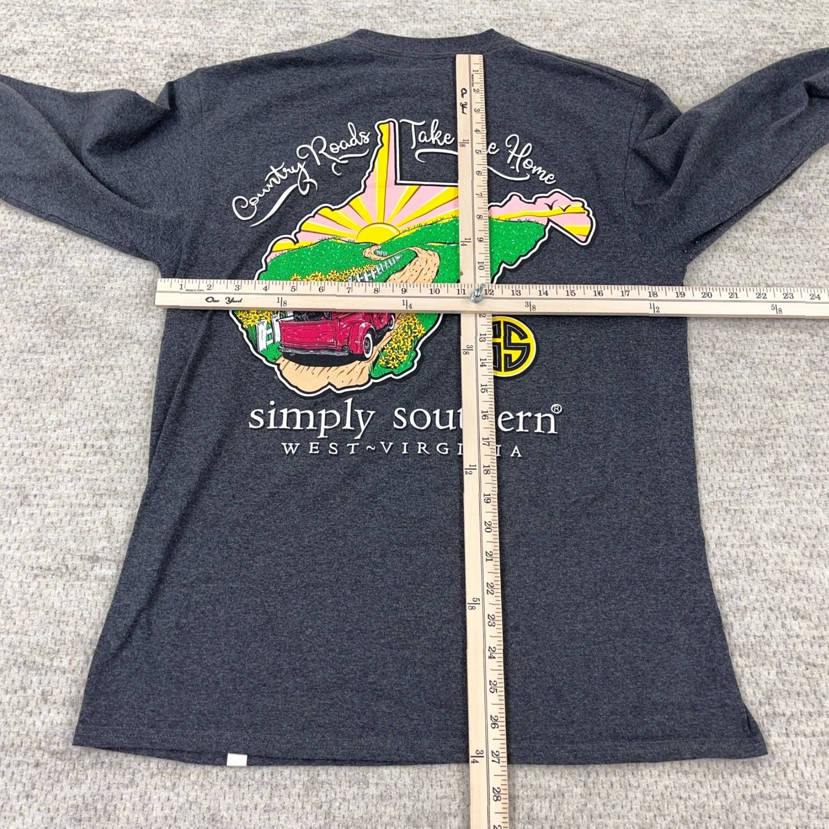 Country Road Simply Southern Gray Long Sleeve Shirt Women Medium Country Roads Vintage Tee Size M / US 6-8 / IT 42-44 - 7 Thumbnail