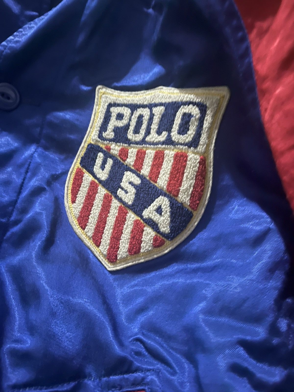 Polo Ralph Lauren RARE Polo Ralph Lauren USA Satin Bomber - Production Sample Size US M / EU 48-50 / 2 - 7 Thumbnail