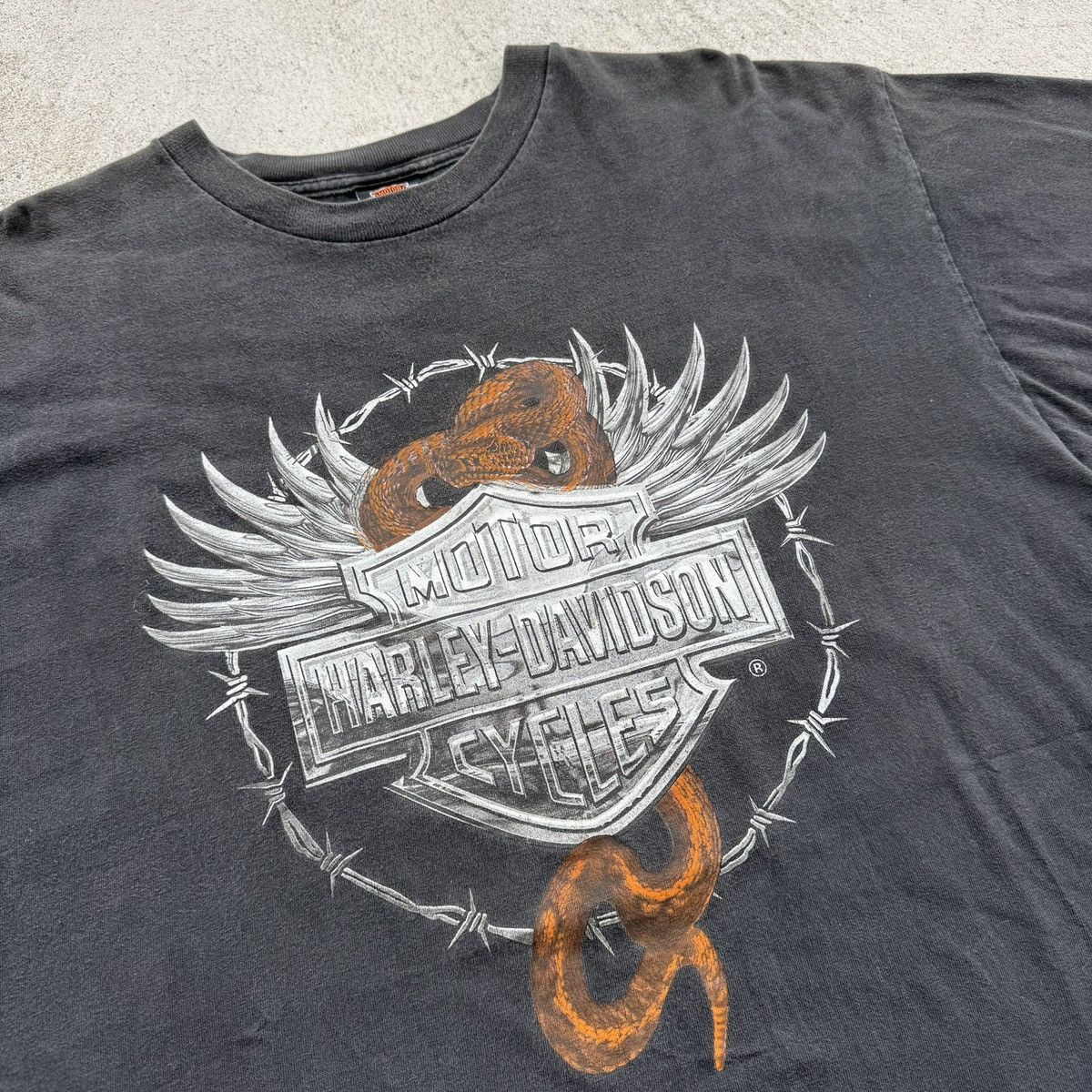 Harley Davidson Vintage Made In USA Harley Davidson Snake Barbed Wire Size US XL / EU 56 / 4 - 2 Thumbnail