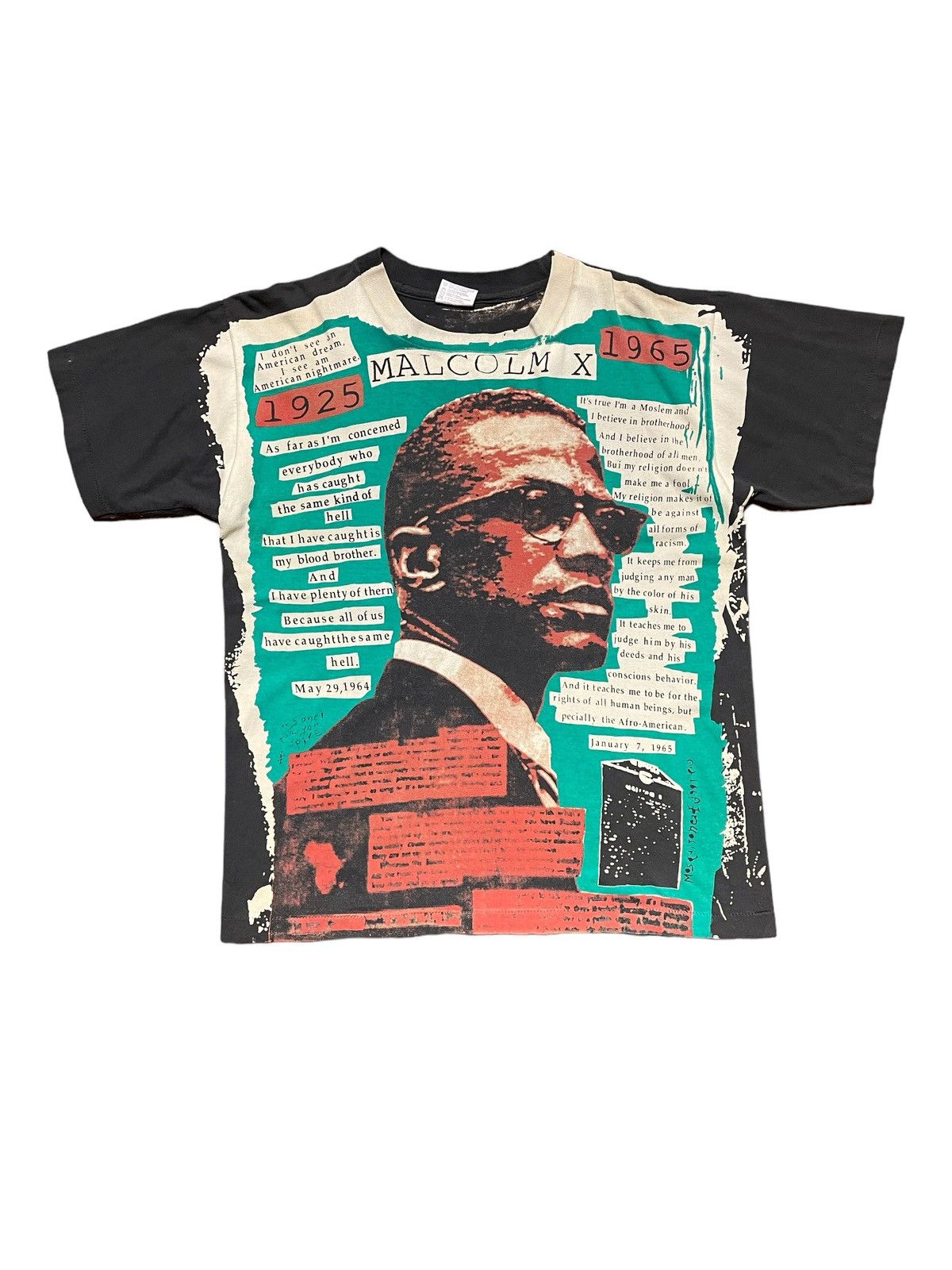 Vintage Vintage Acid Wash Malcom X Bootleg Tshirt | Grailed