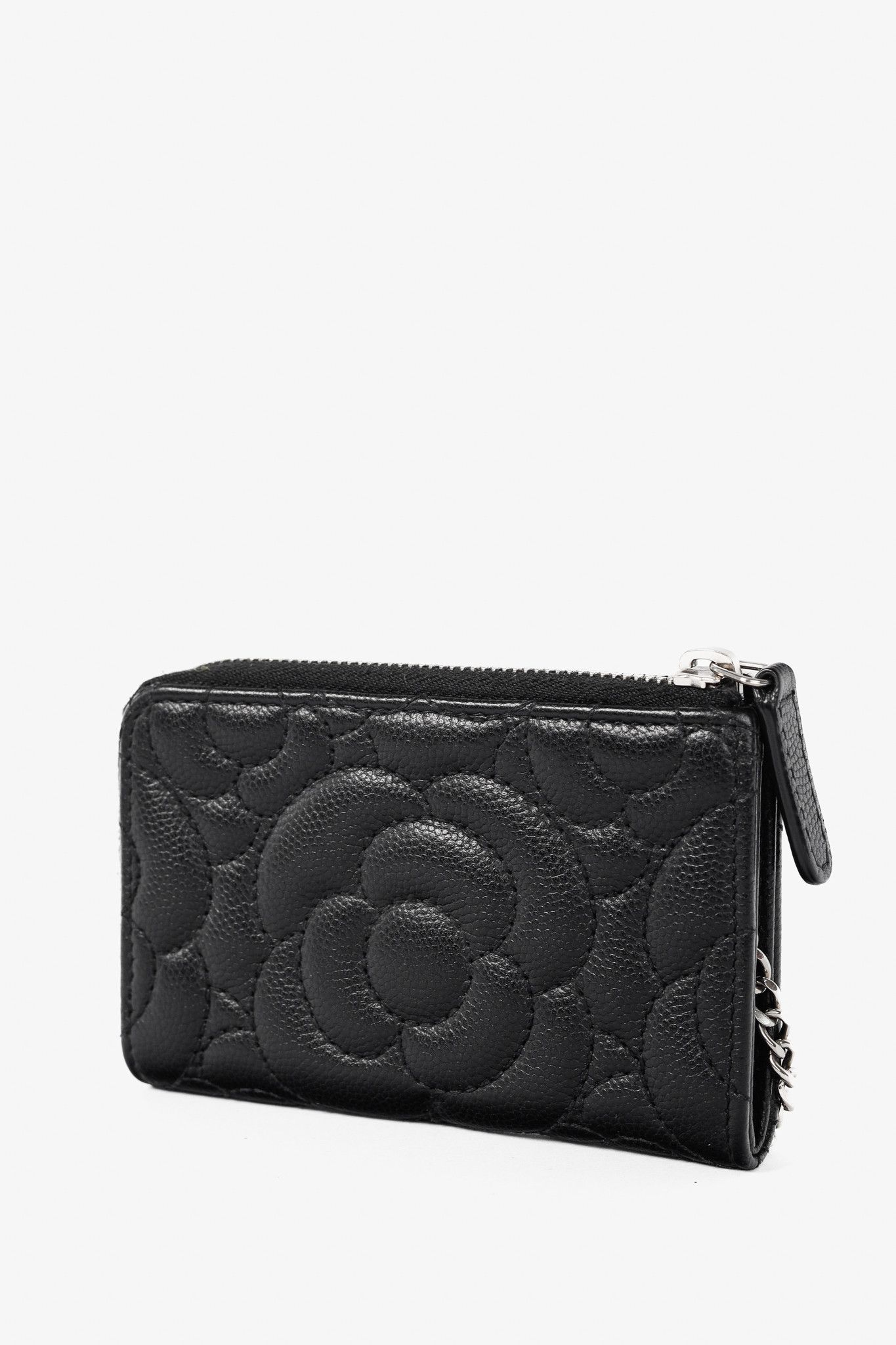 Chanel Chanel Black Caviar Leather Camellia-Embossed Key Holder Size ONE SIZE - 3 Thumbnail
