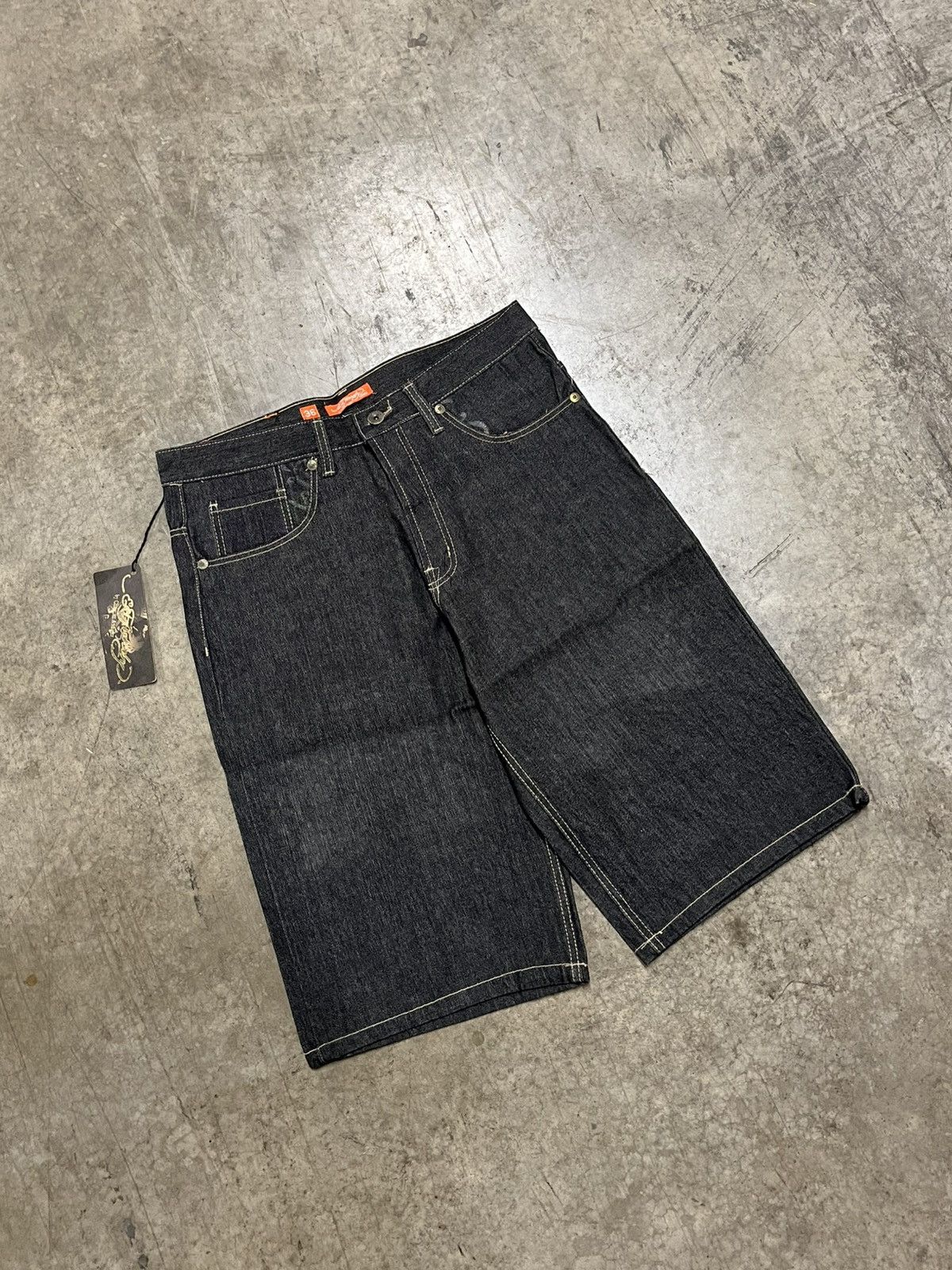 Ed Hardy × Vintage Ed hardy y2k baggy fit embroidered jorts skull rare skater Size US 36 / EU 52 - 8 Thumbnail