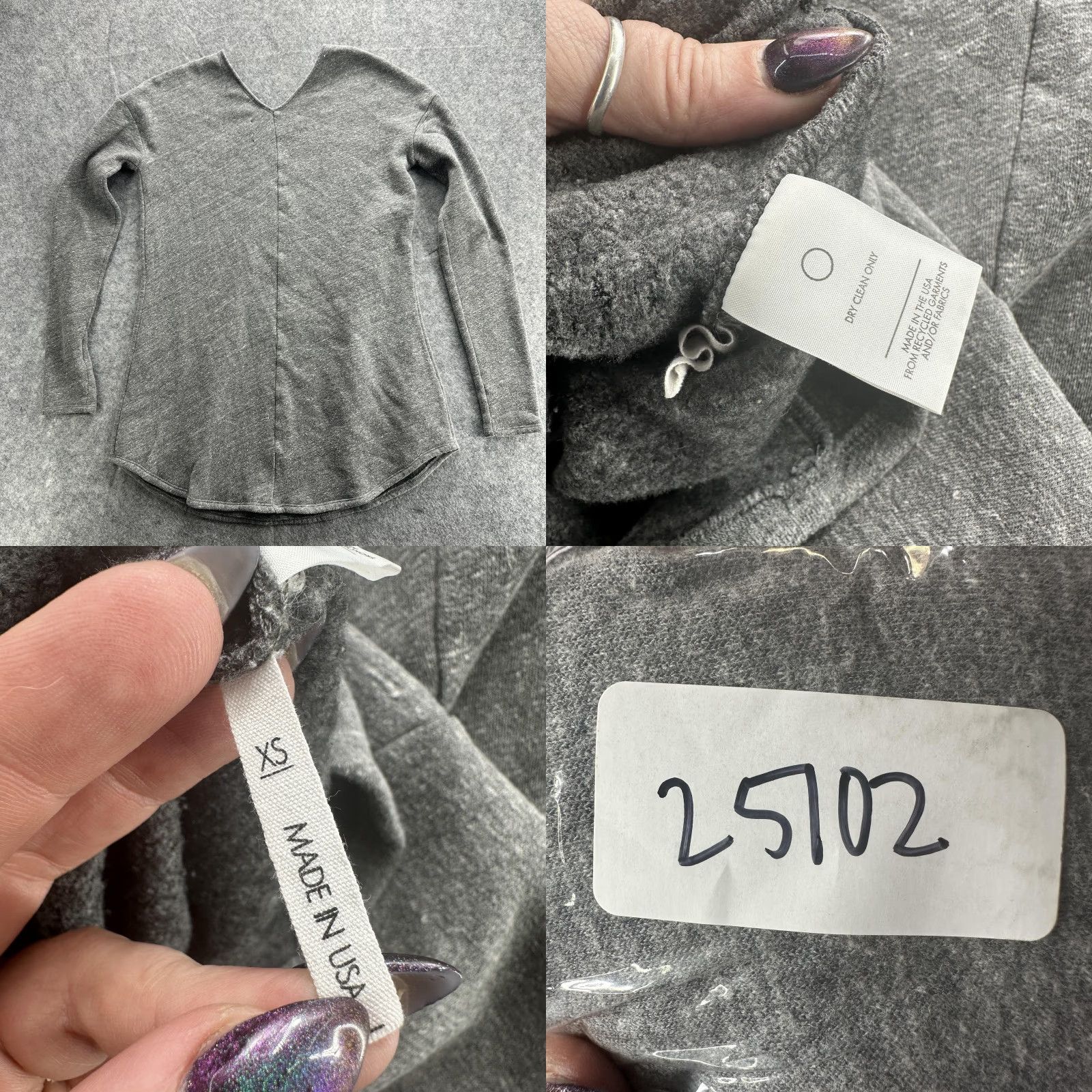 Reformation Reformation Sweater Womens XS Gray Long Sleeve Pullover Curved Hem Made USA Eco Size XS / US 0-2 / IT 36-38 - 9 Thumbnail