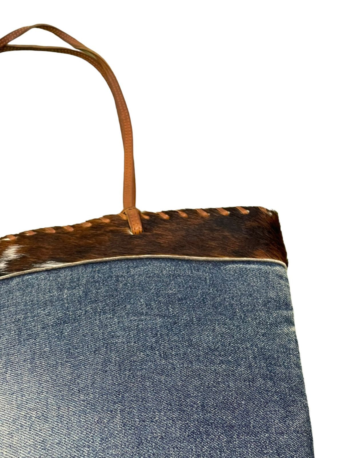 Japanese Brand Denim Leather Berge Italy Shoulder Bag 3🟩 Size ONE SIZE - 8 Thumbnail