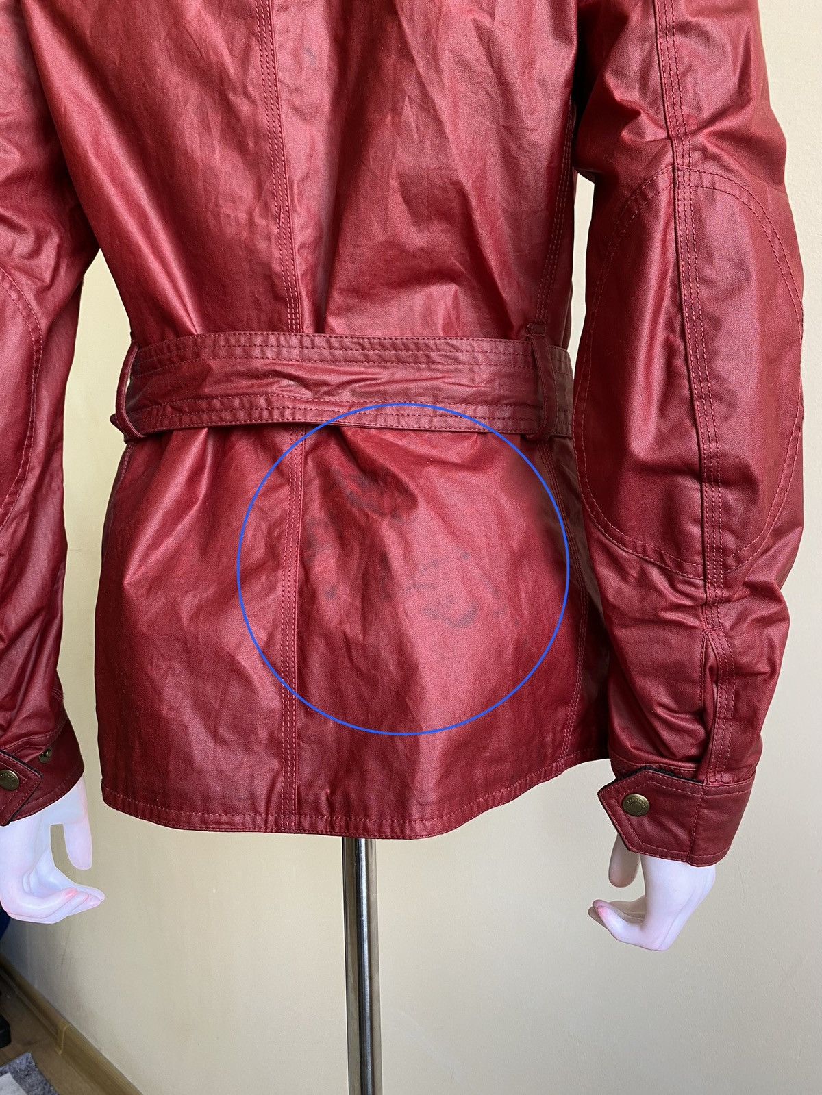 Belstaff Belstaff Womens Red Waxed Roadmaster Belted Jacket Size 40 Size S / US 4 / IT 40 - 12 Thumbnail