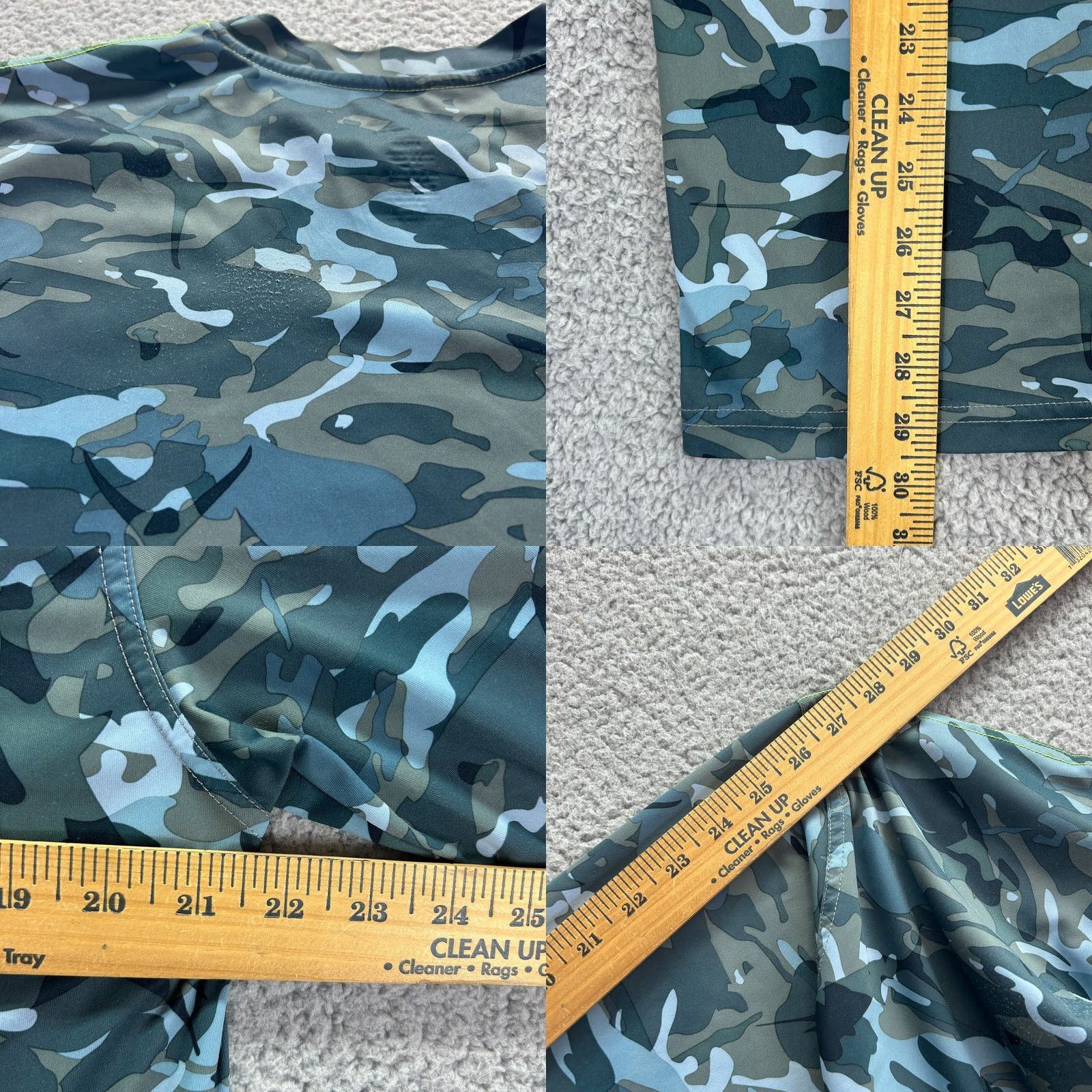 Vintage AFTCO Shirt Mens Large Green Stretch Camo Print Performance Long Sleeve Tee Size US L / EU 52-54 / 3 - 8 Thumbnail