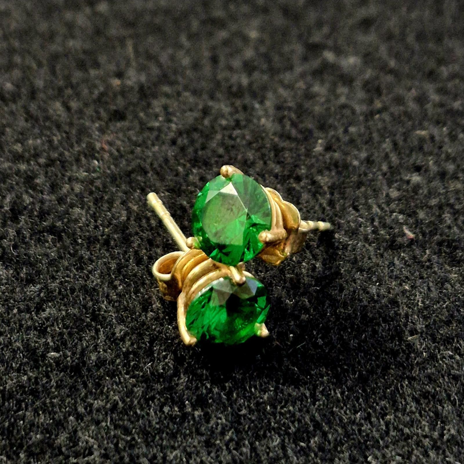 Macys Macy’s Birthstone Stud Earrings in 14k Gold – Emerald Size ONE SIZE - 2 Thumbnail