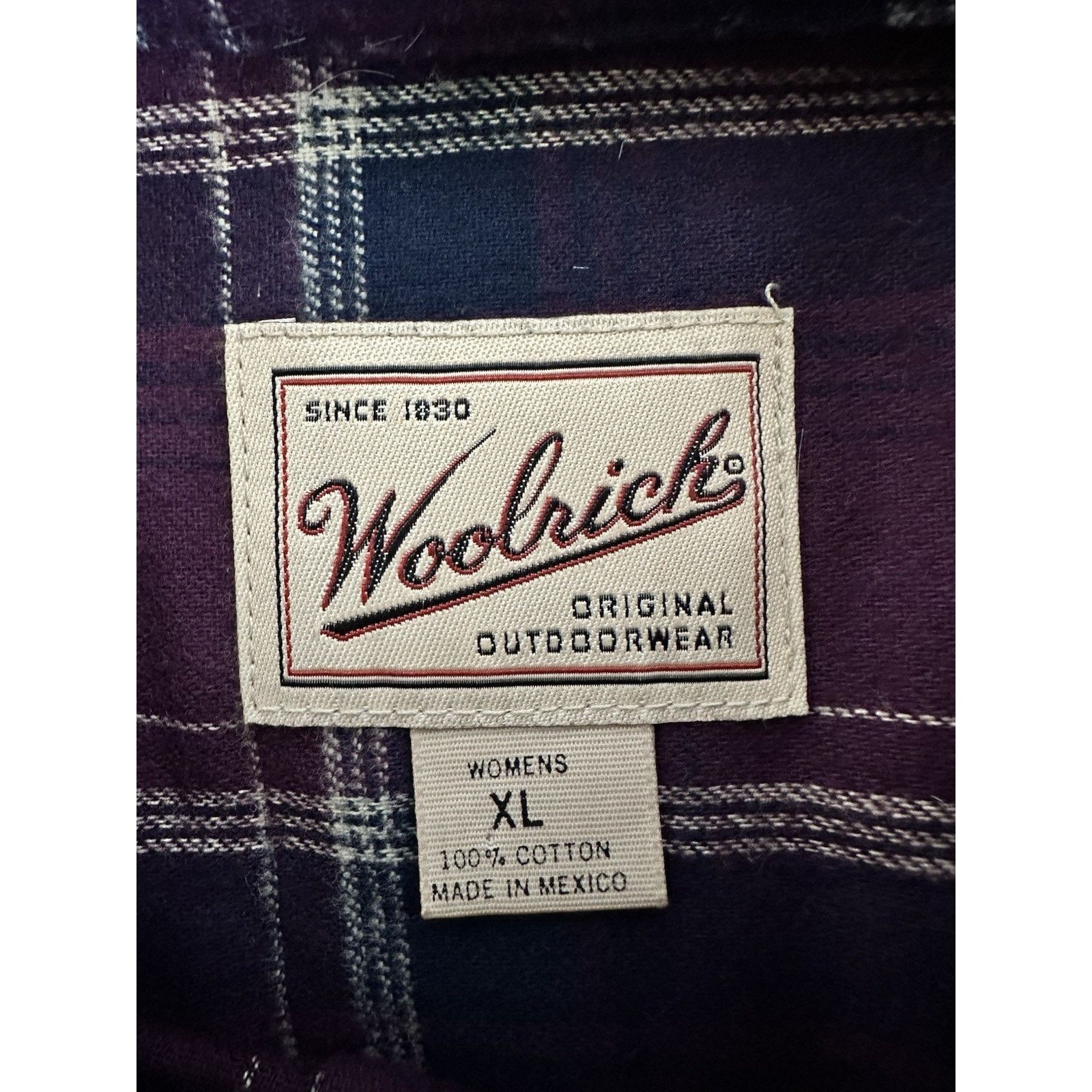 Woolrich Woolen Mills Woolrich Womens XL Flannel Shirt Purple Plaid Size XL / US 12-14 / IT 48-50 - 3 Thumbnail