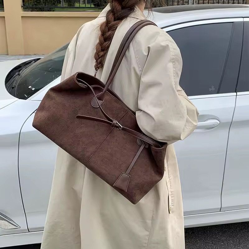 Vintage Retro Vintage Style Basic Brown Shoulder Bag Size ONE SIZE - 2 Thumbnail