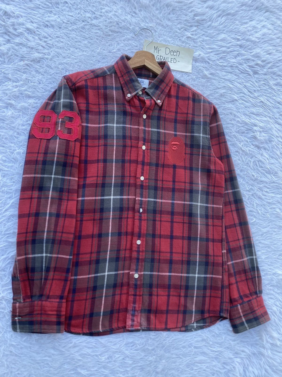 Bape Rare Vintage BAPE Flannel Longsleeve Shirt Size US M / EU 48-50 / 2 - 3 Thumbnail