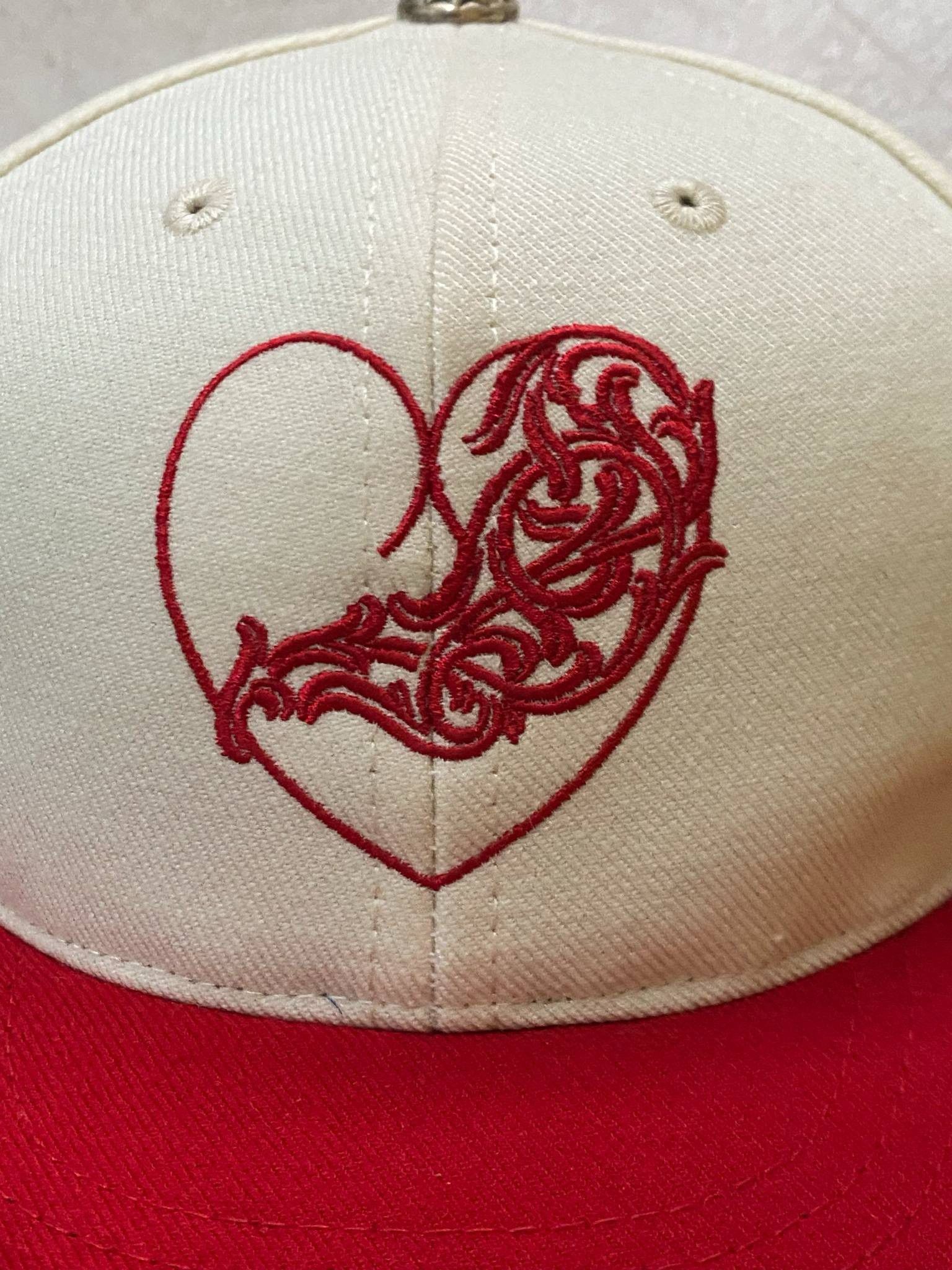 Chrome Hearts CHROME HEARTS Cream Red Vinny Heart Trucker Hat Size ONE SIZE - 5 Thumbnail