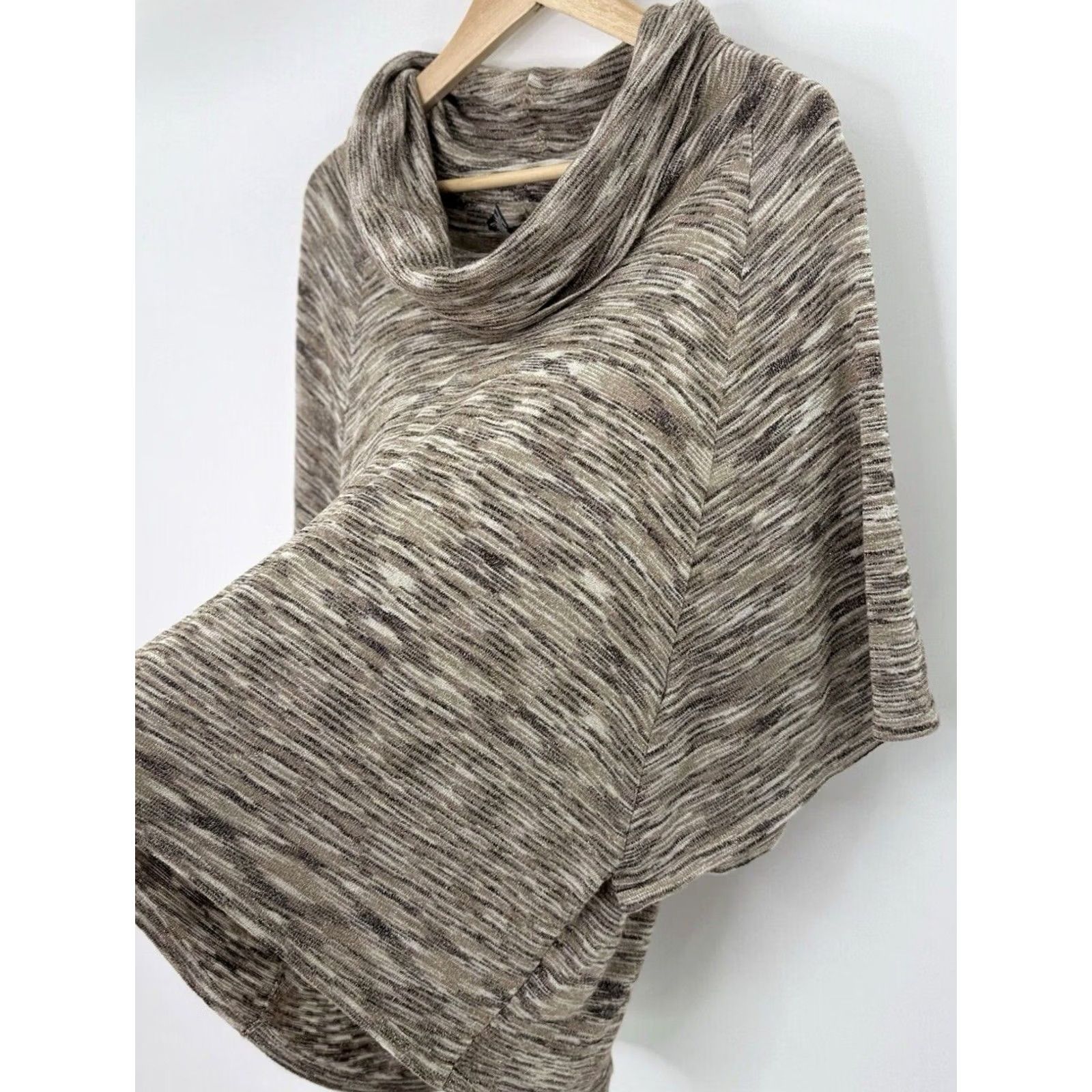 Vintage INC International Concepts Batwing Sweater - Gold Shimmer Brown Size L / US 10 / IT 46 - 3 Thumbnail