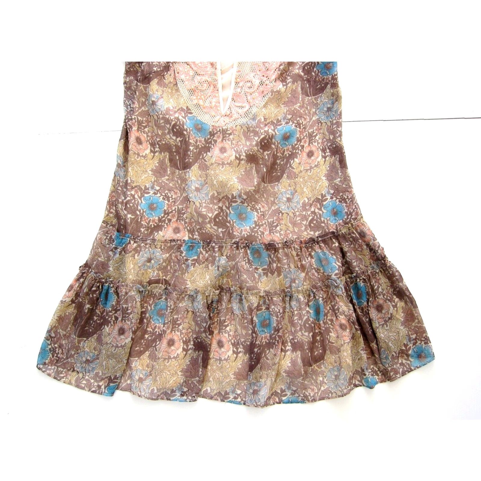Free People Free People Dress Cap Sleeve Lined Sheer Floral Embroidered Pink 4 Womens Vintage Kaftan A-Line Sundress 90s? Size S / US 4 / IT 40 - 8 Thumbnail